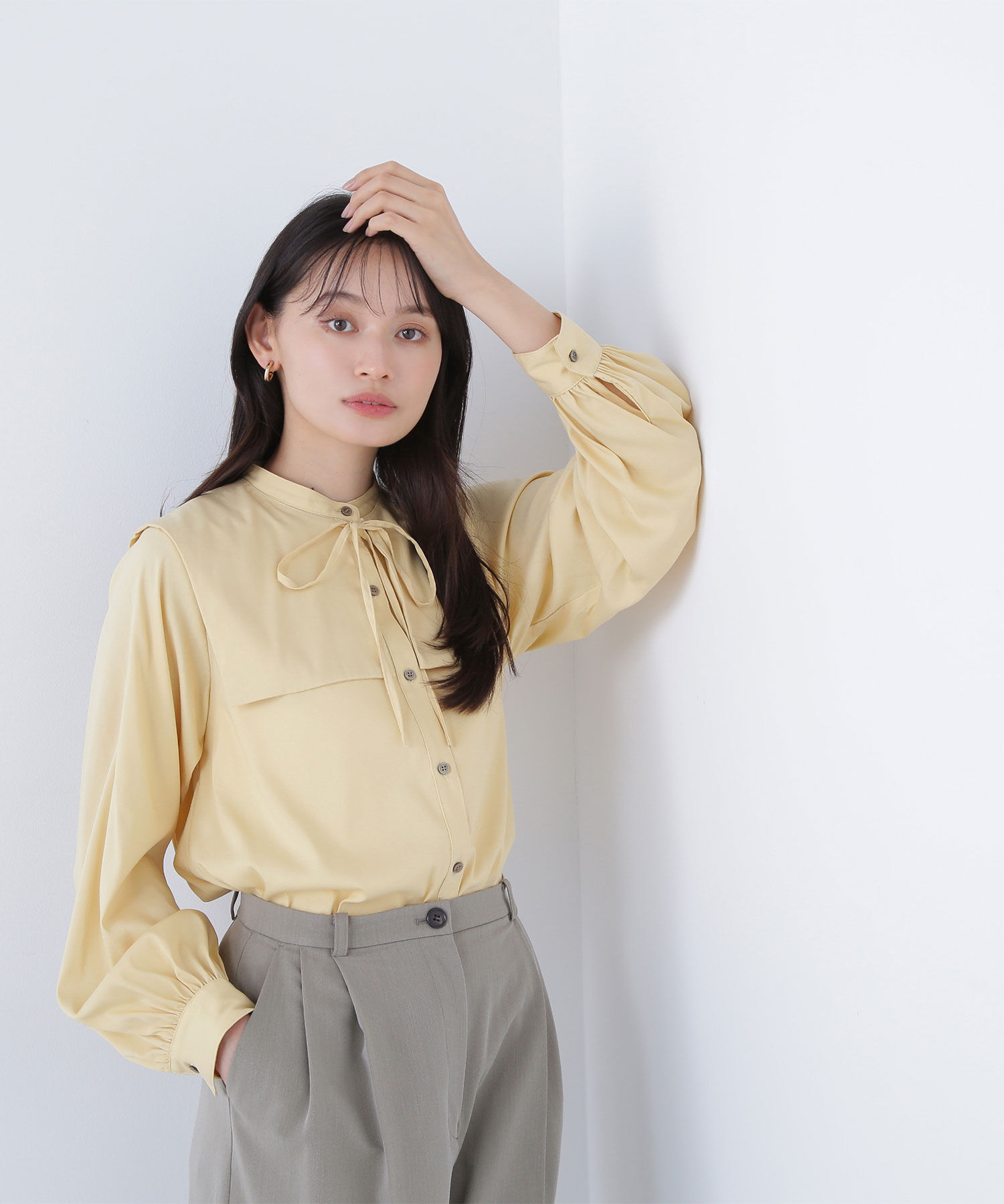  「スクエアカラーブラウス」|シャツ・ブラウス|