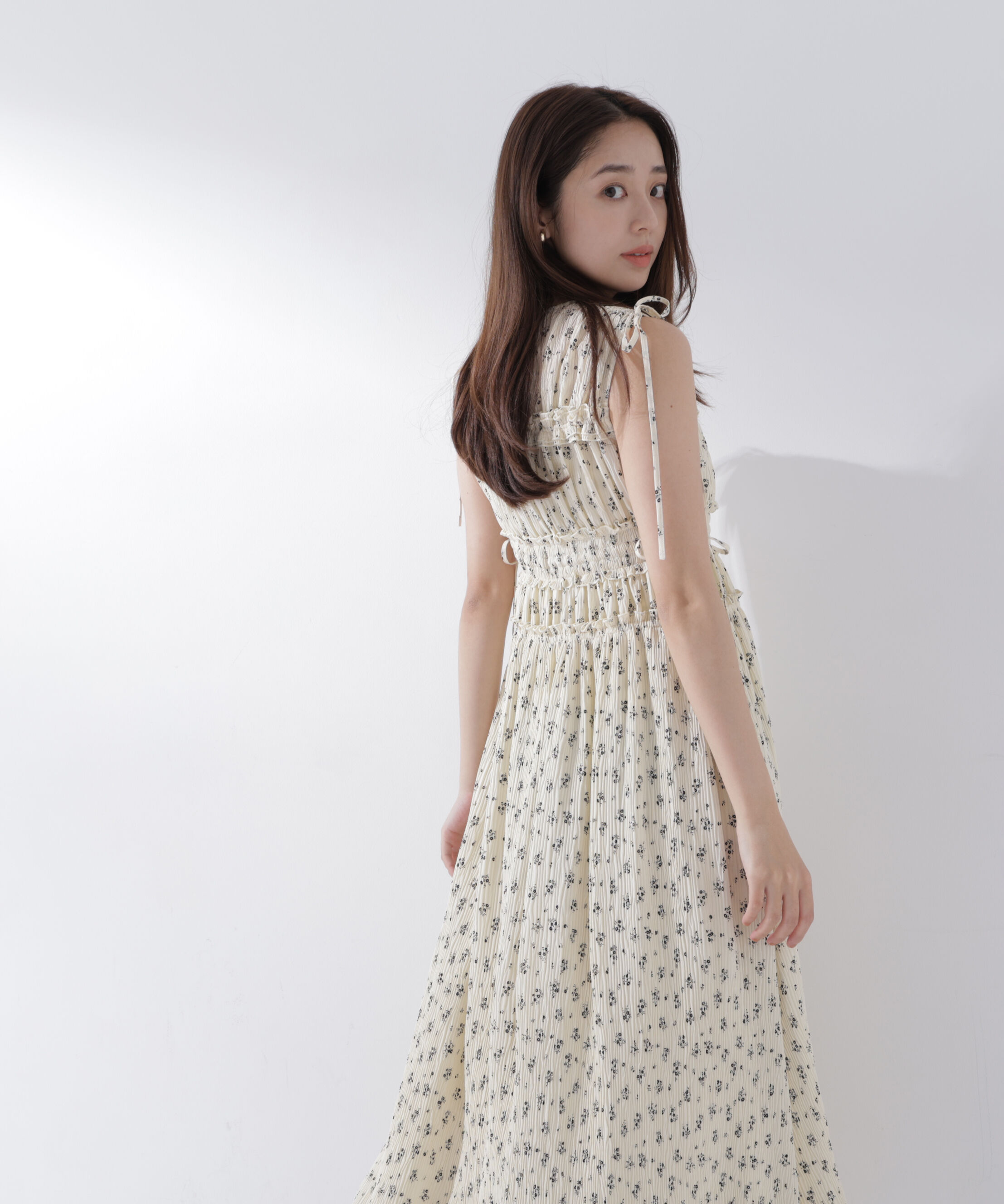  「フラワープリントドロストワンピース」|ワンピース|アイボリーベ 2