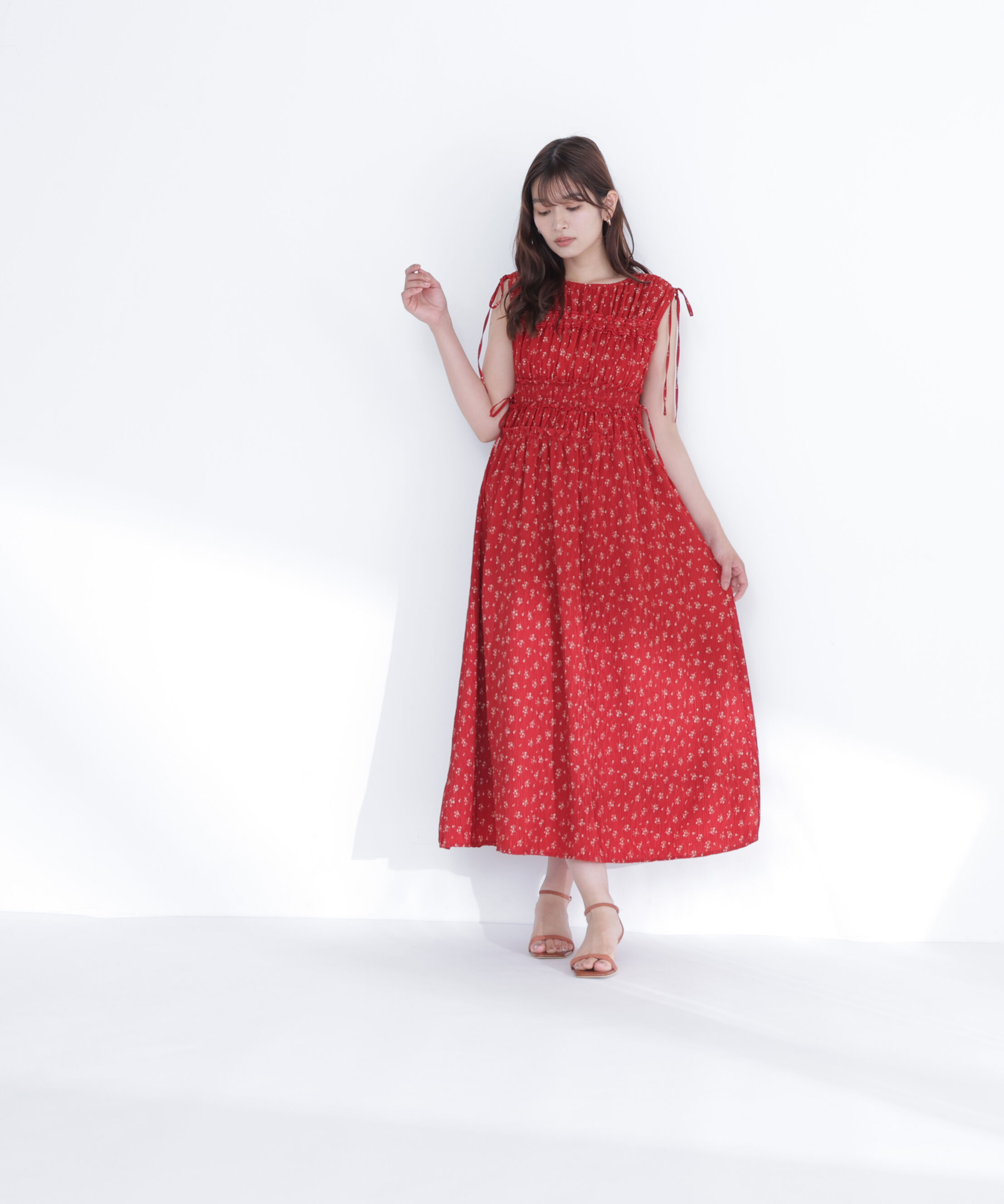  「フラワープリントドロストワンピース」|ワンピース|