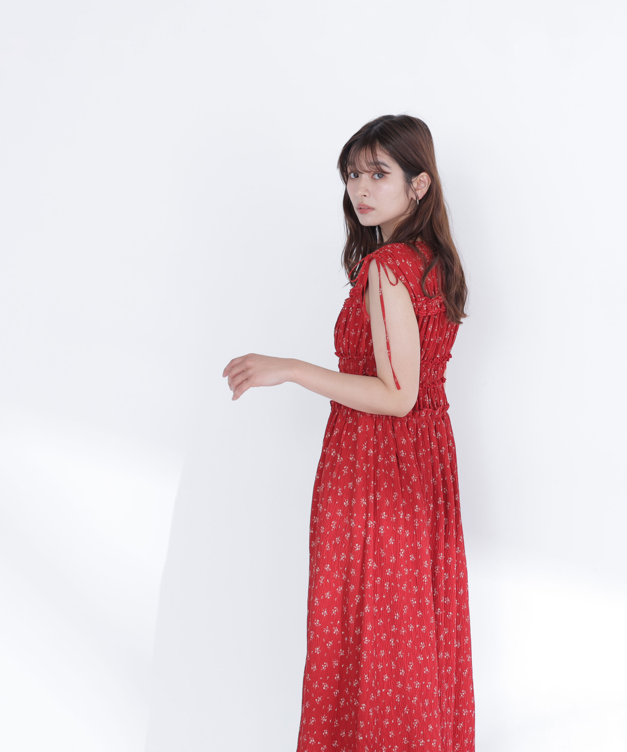  「フラワープリントドロストワンピース」|ワンピース|