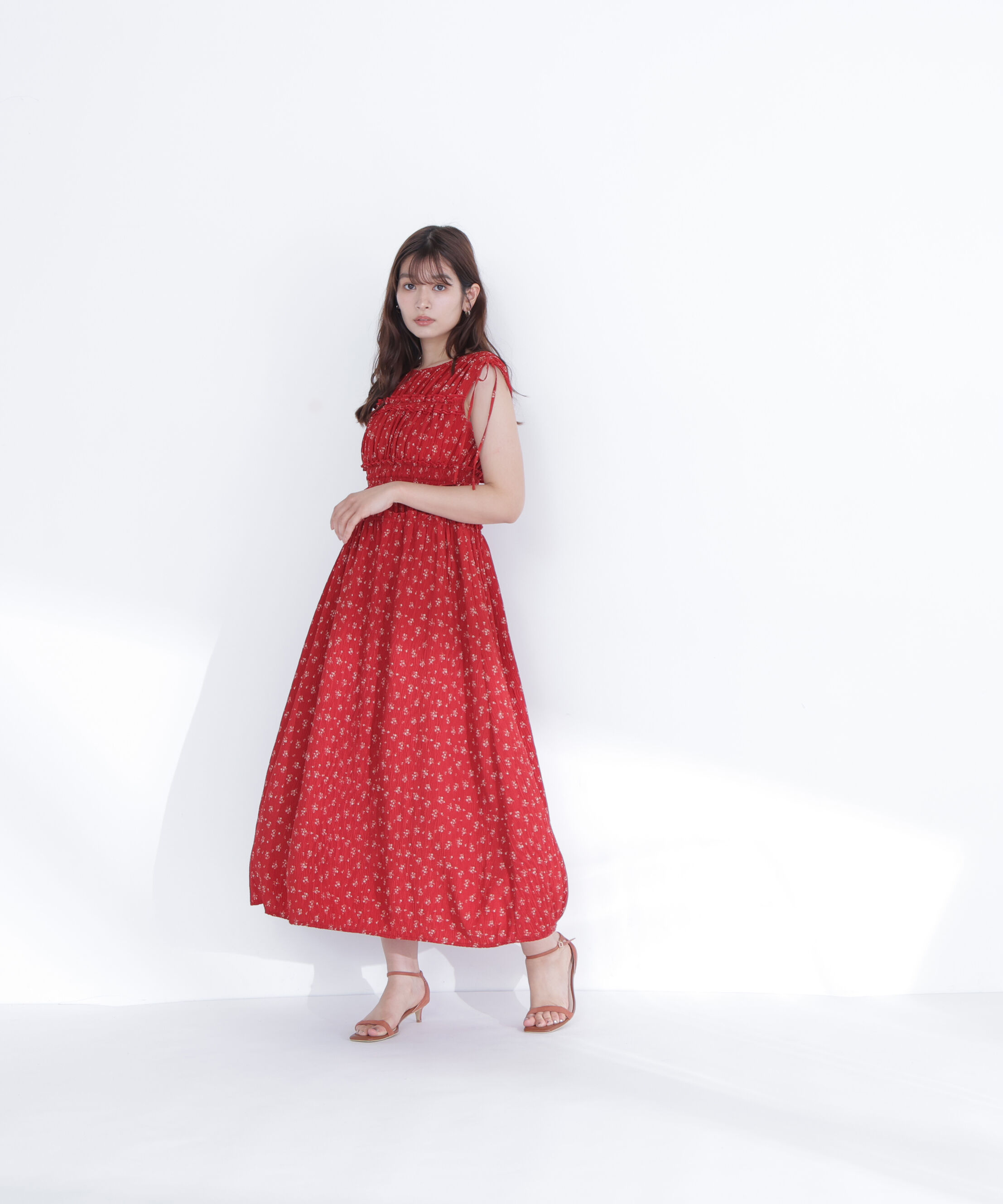  「フラワープリントドロストワンピース」|ワンピース|