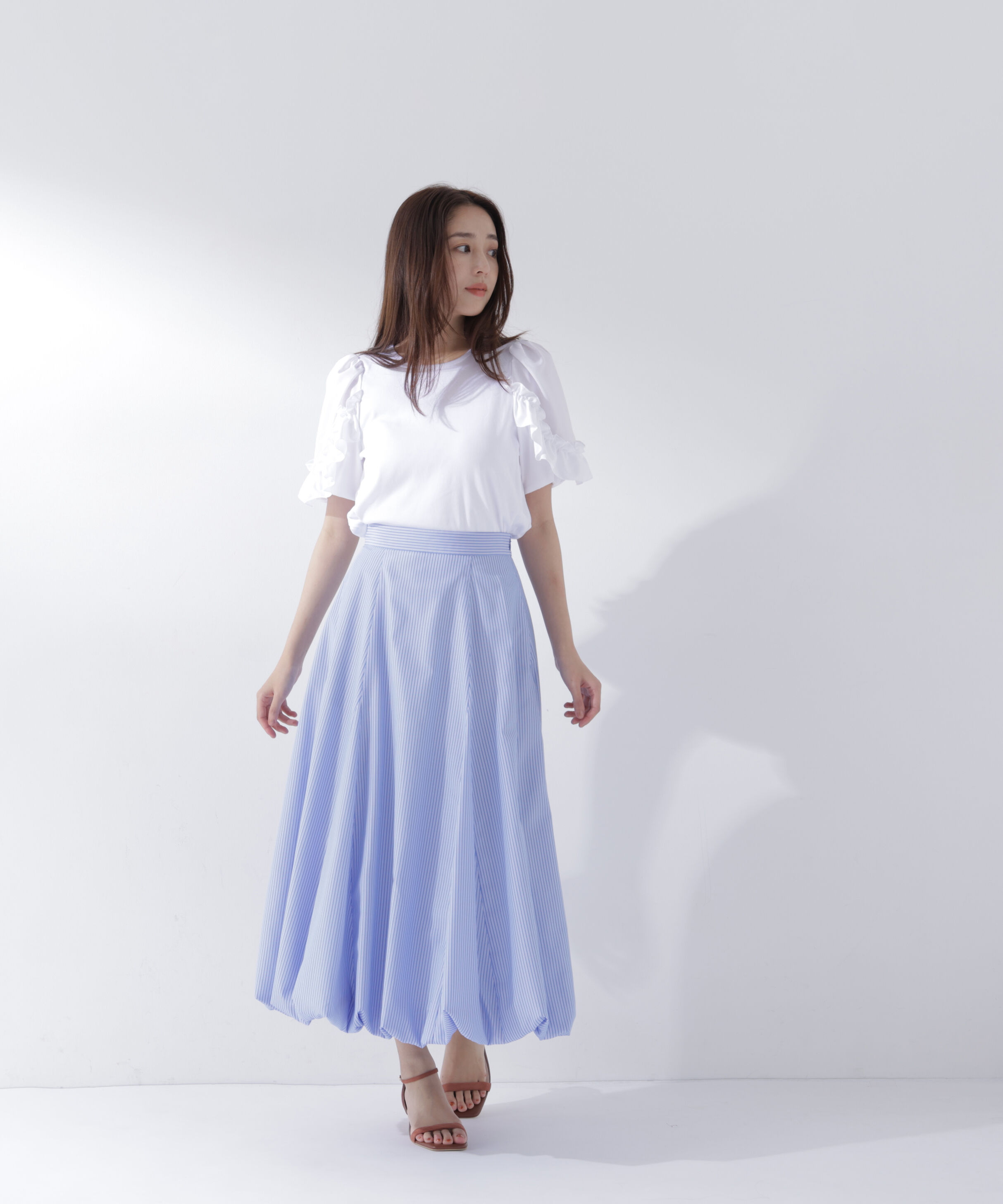  「フリルスリーブドッキングカットソー」|Tシャツ・カットソー|