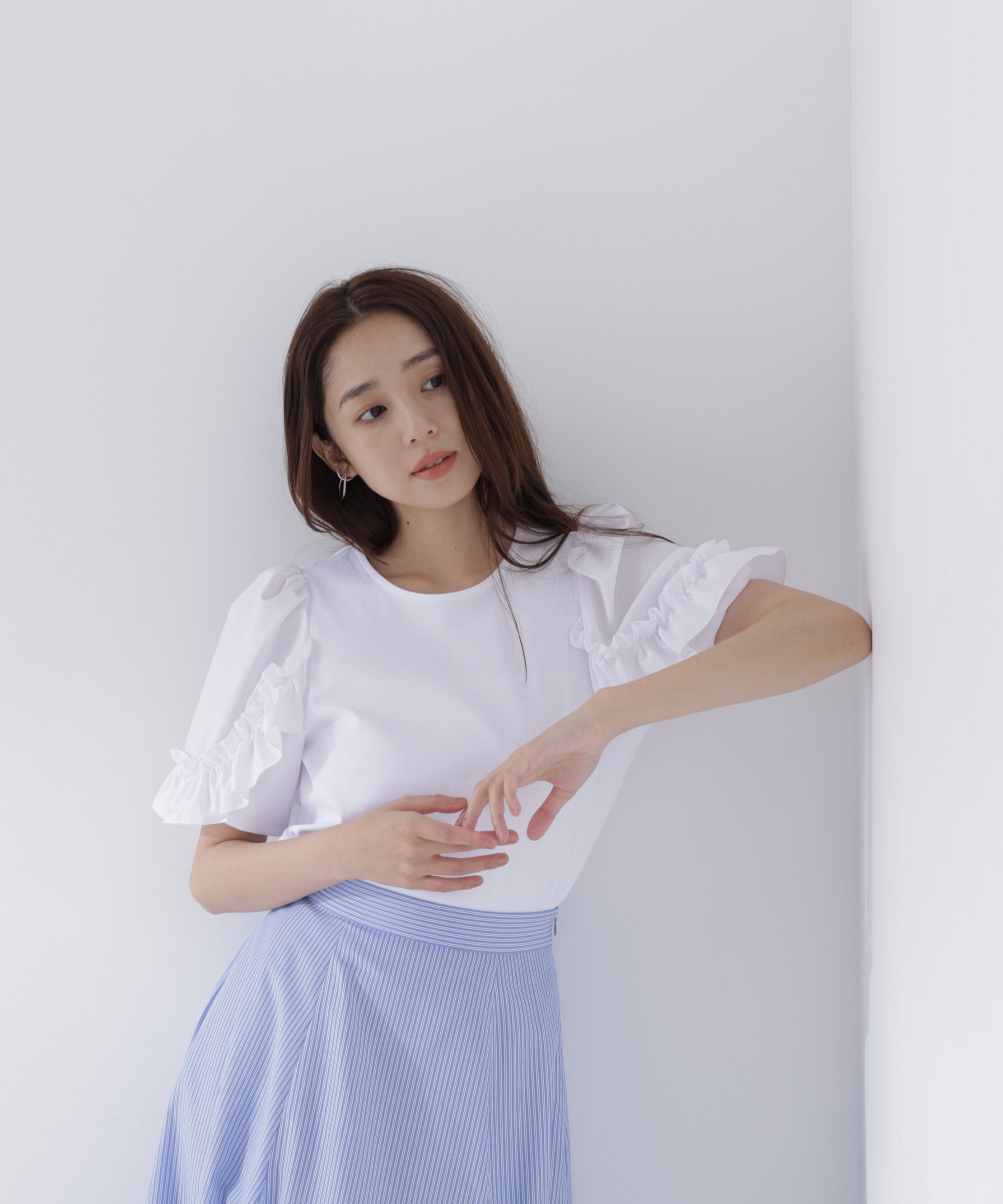  「フリルスリーブドッキングカットソー」|Tシャツ・カットソー|