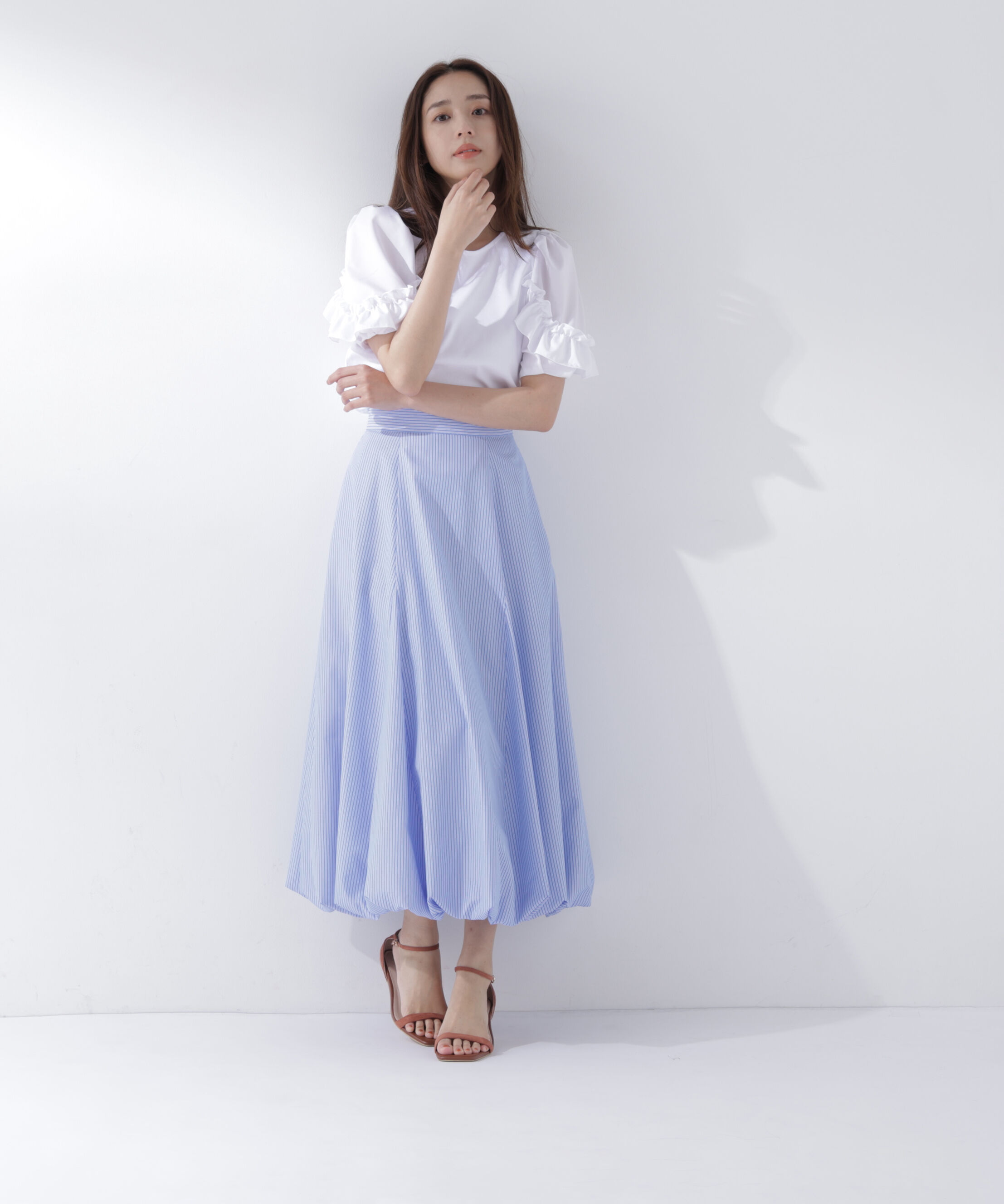  「フリルスリーブドッキングカットソー」|Tシャツ・カットソー|