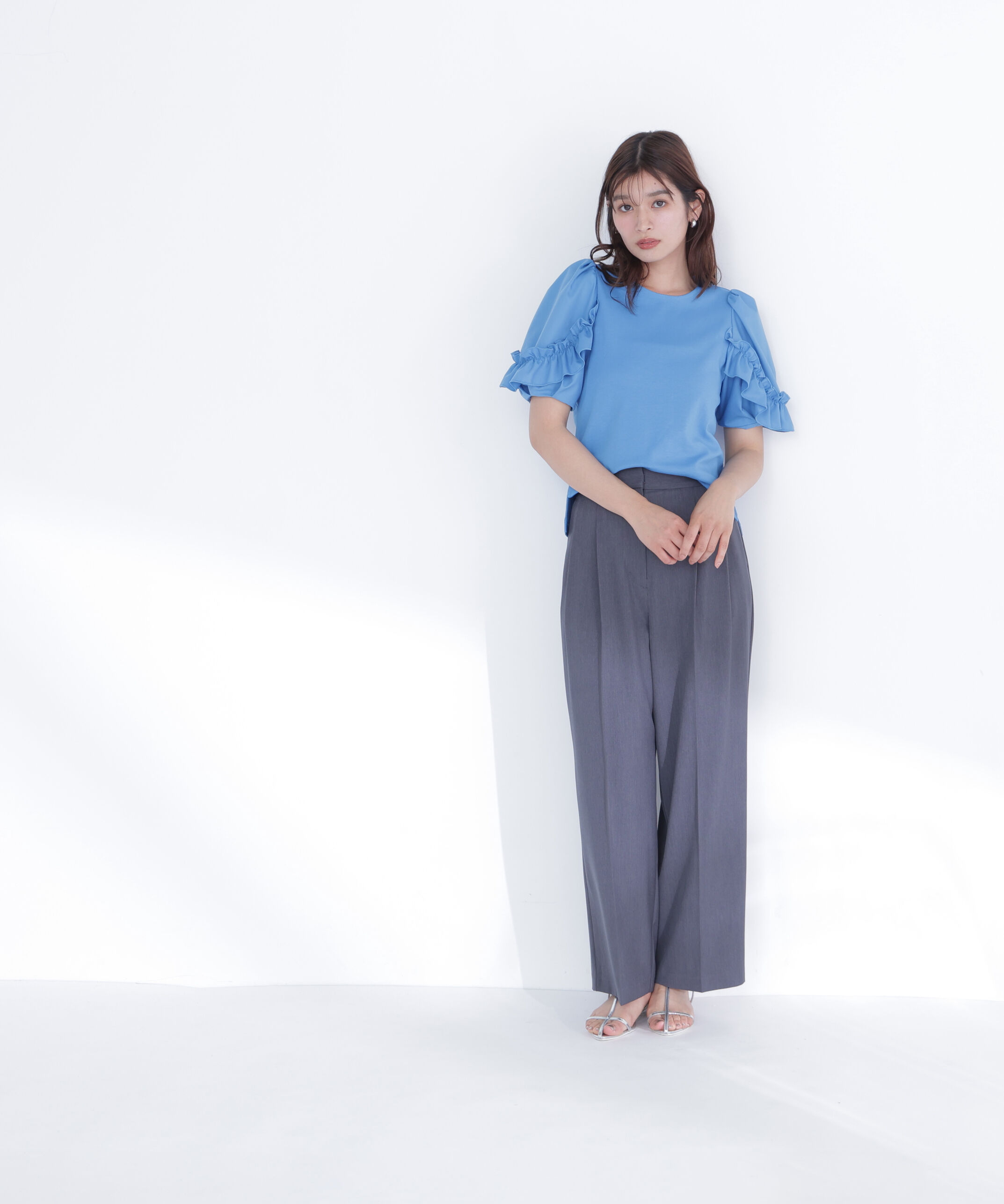  「フリルスリーブドッキングカットソー」|Tシャツ・カットソー|