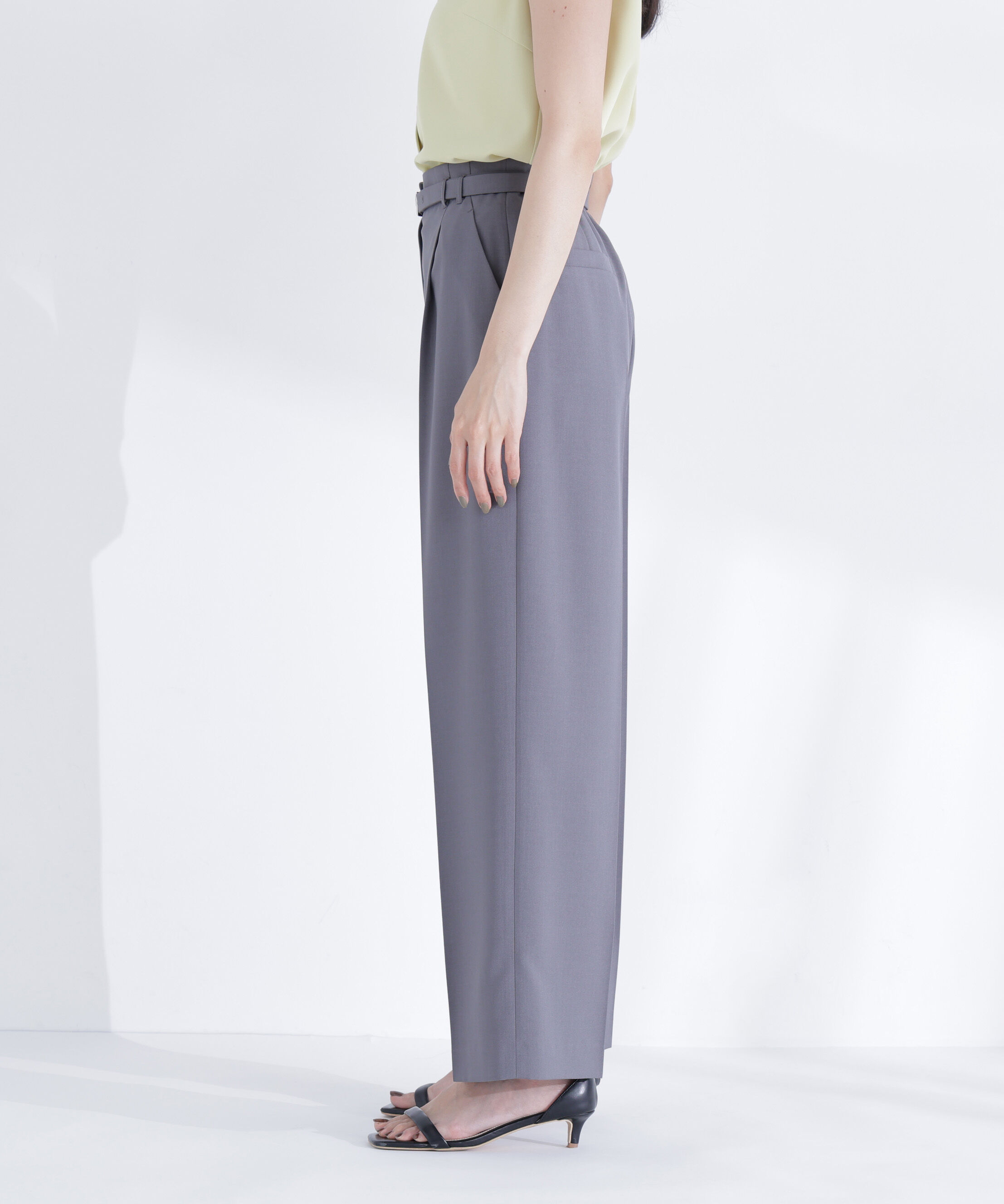  「ベルテッドタックワイドパンツ」|その他|