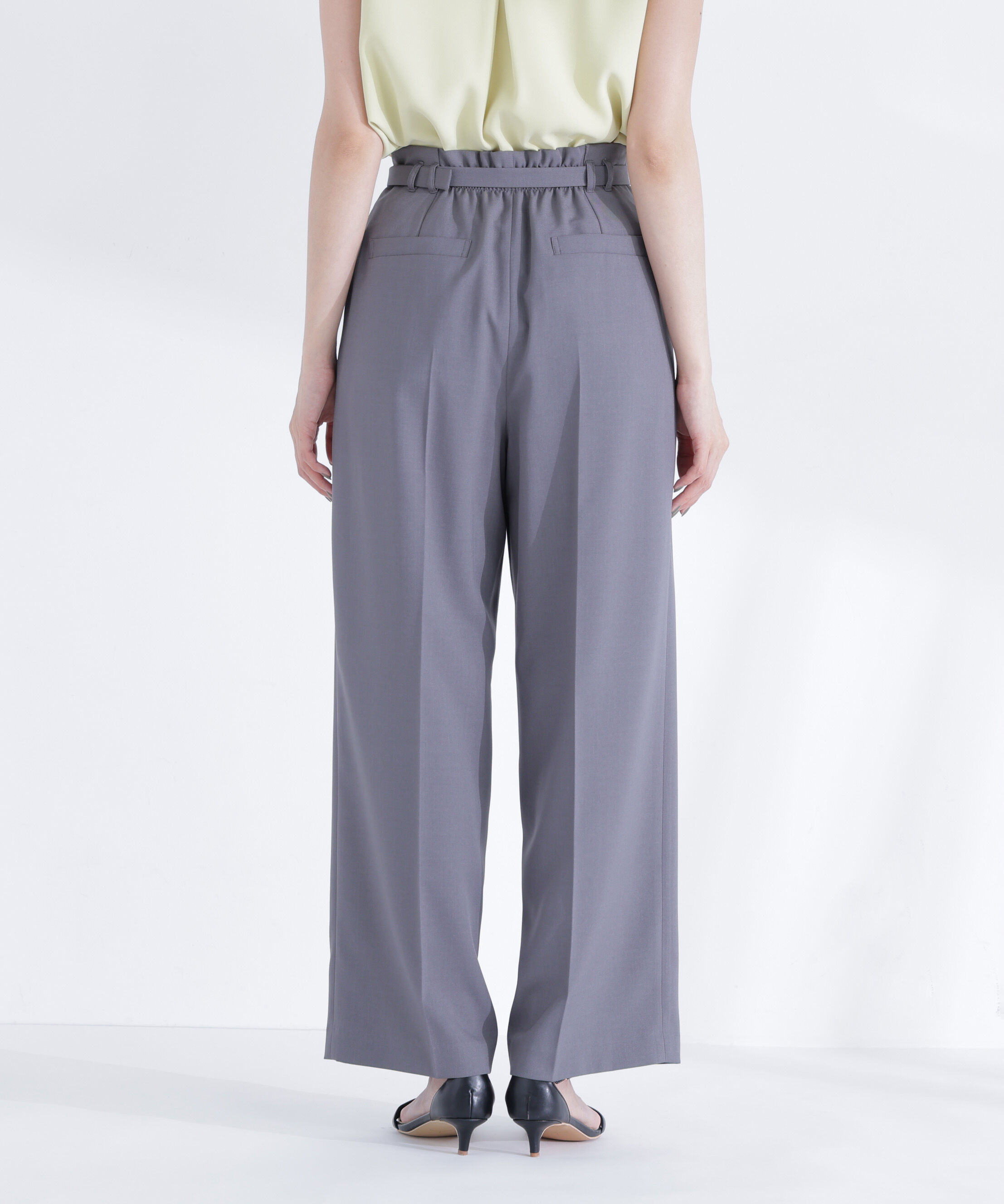  「ベルテッドタックワイドパンツ」|その他|