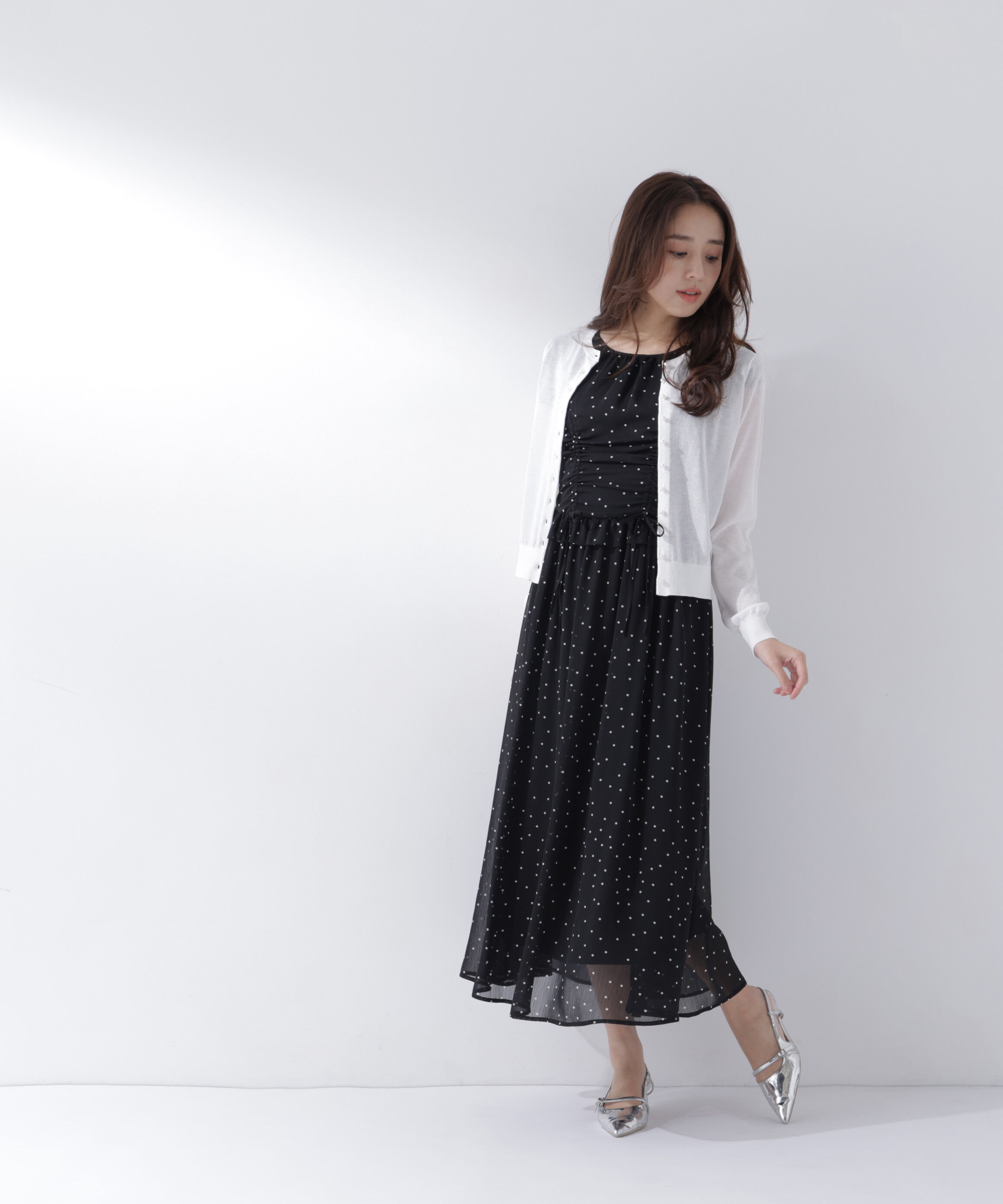  「ドロストギャザー楊柳ワンピース」|ワンピース|