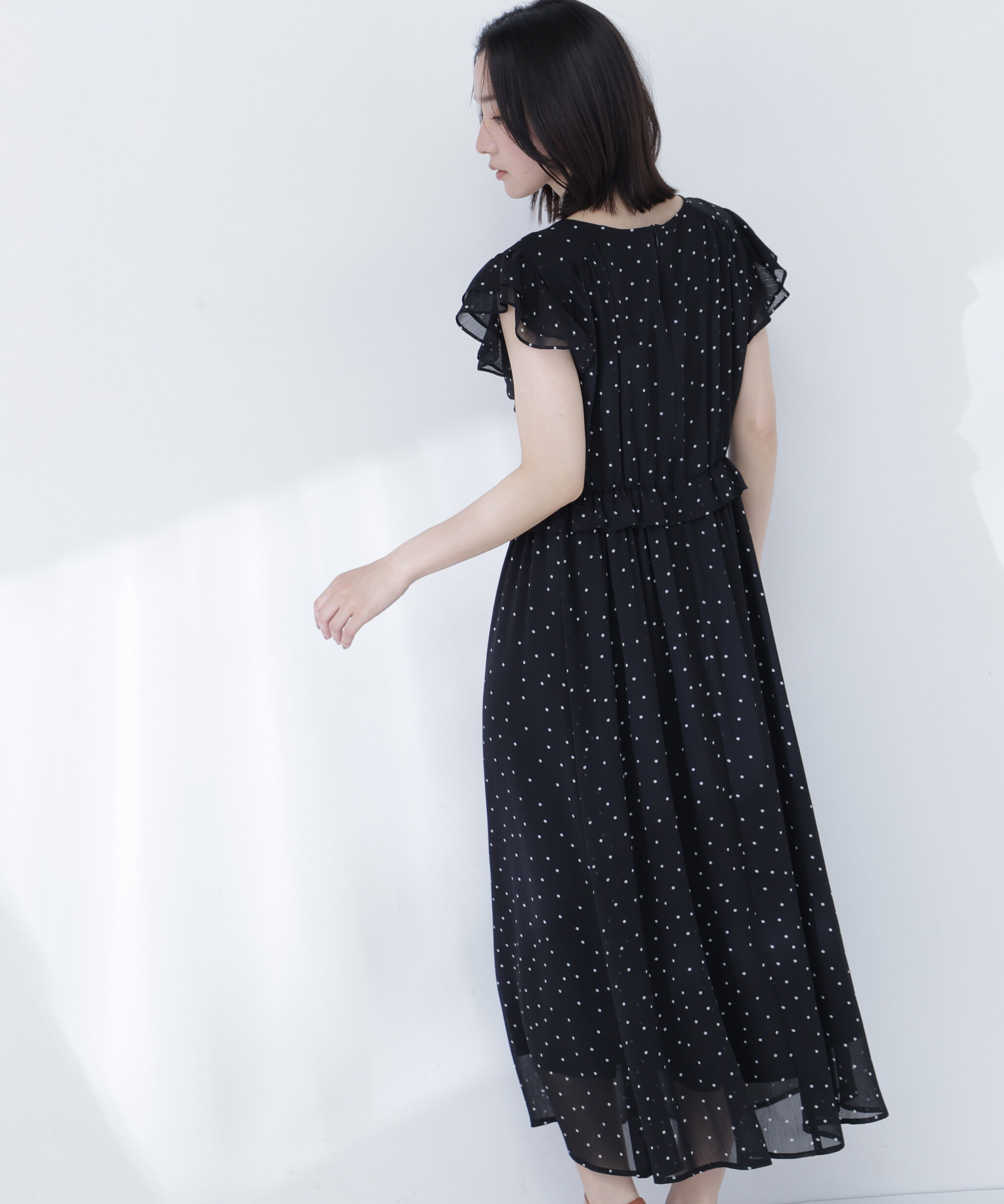  「ドロストギャザー楊柳ワンピース」|ワンピース|