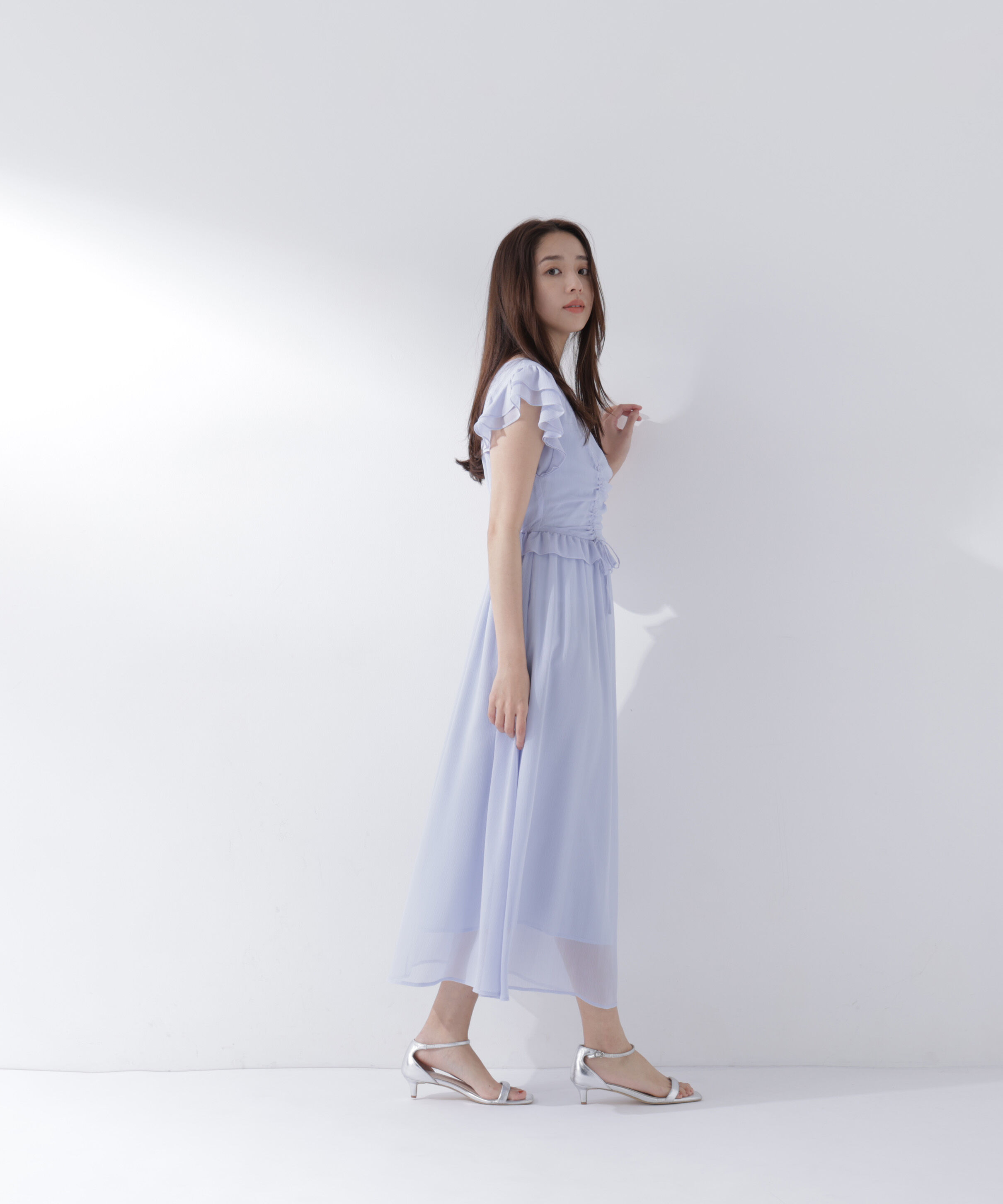  「ドロストギャザー楊柳ワンピース」|ワンピース|