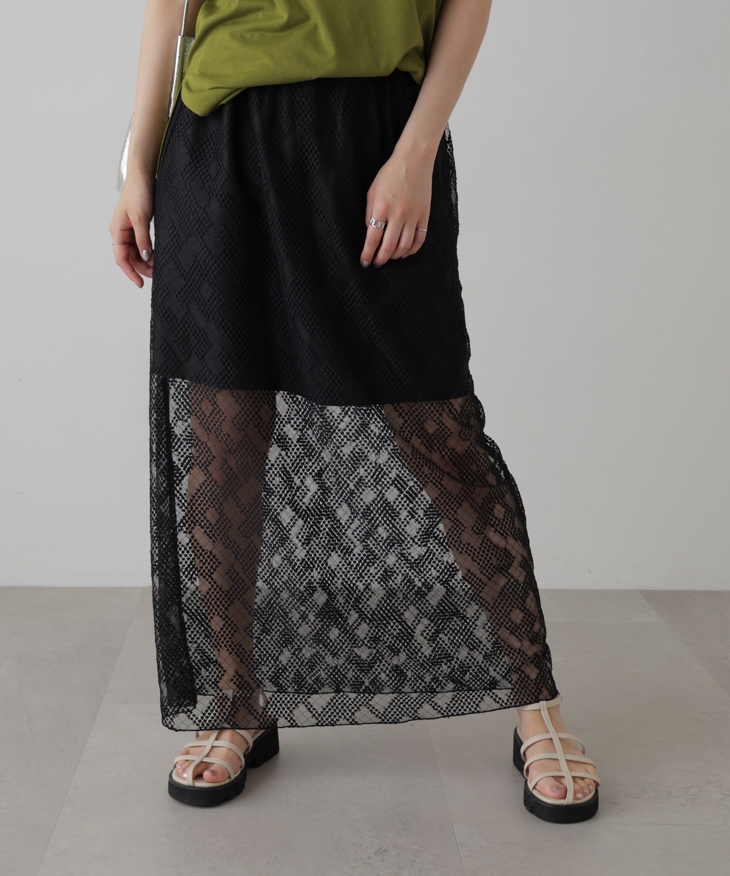  「チュールジャガードレイヤードスカート」|スカート|