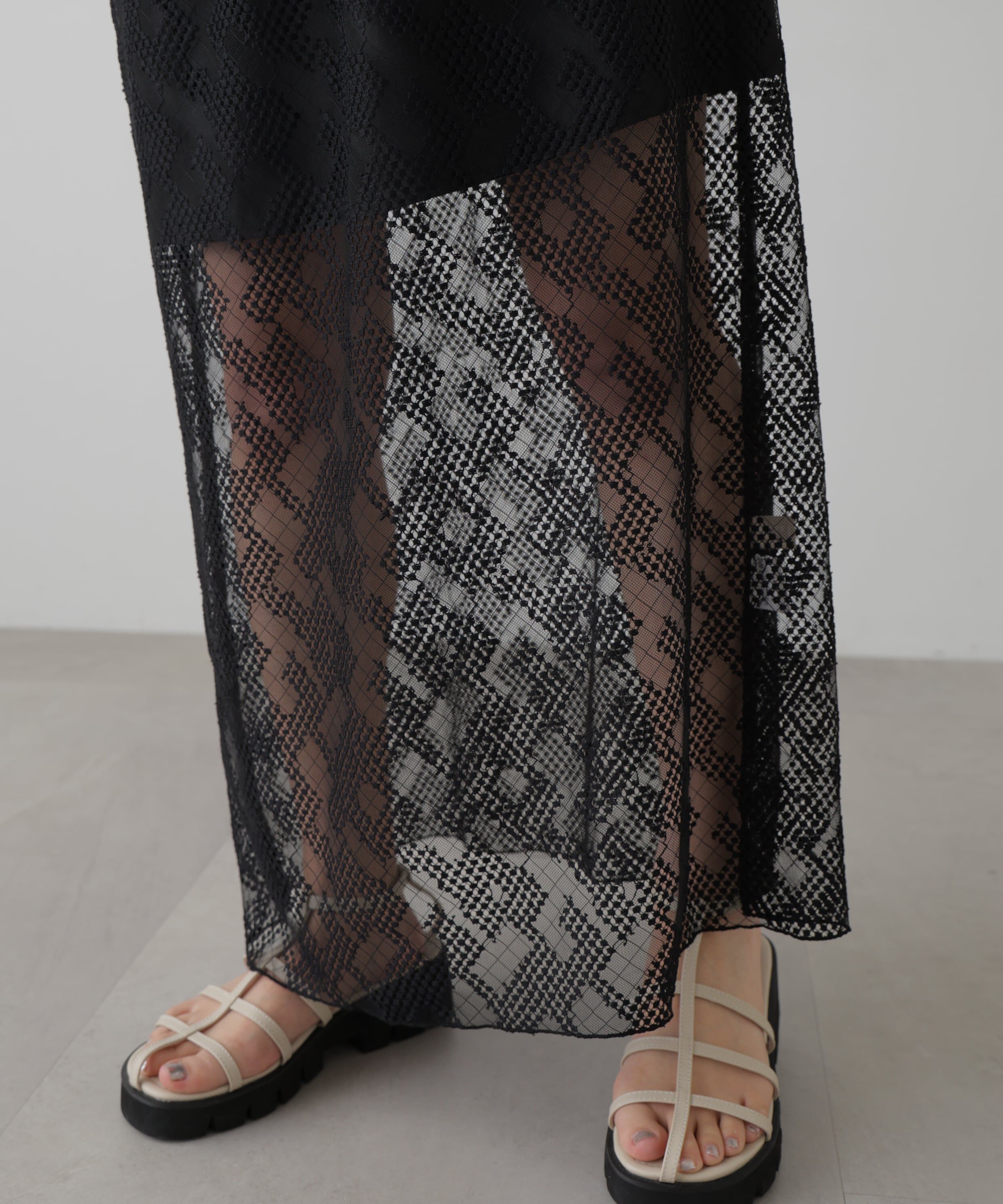  「チュールジャガードレイヤードスカート」|スカート|