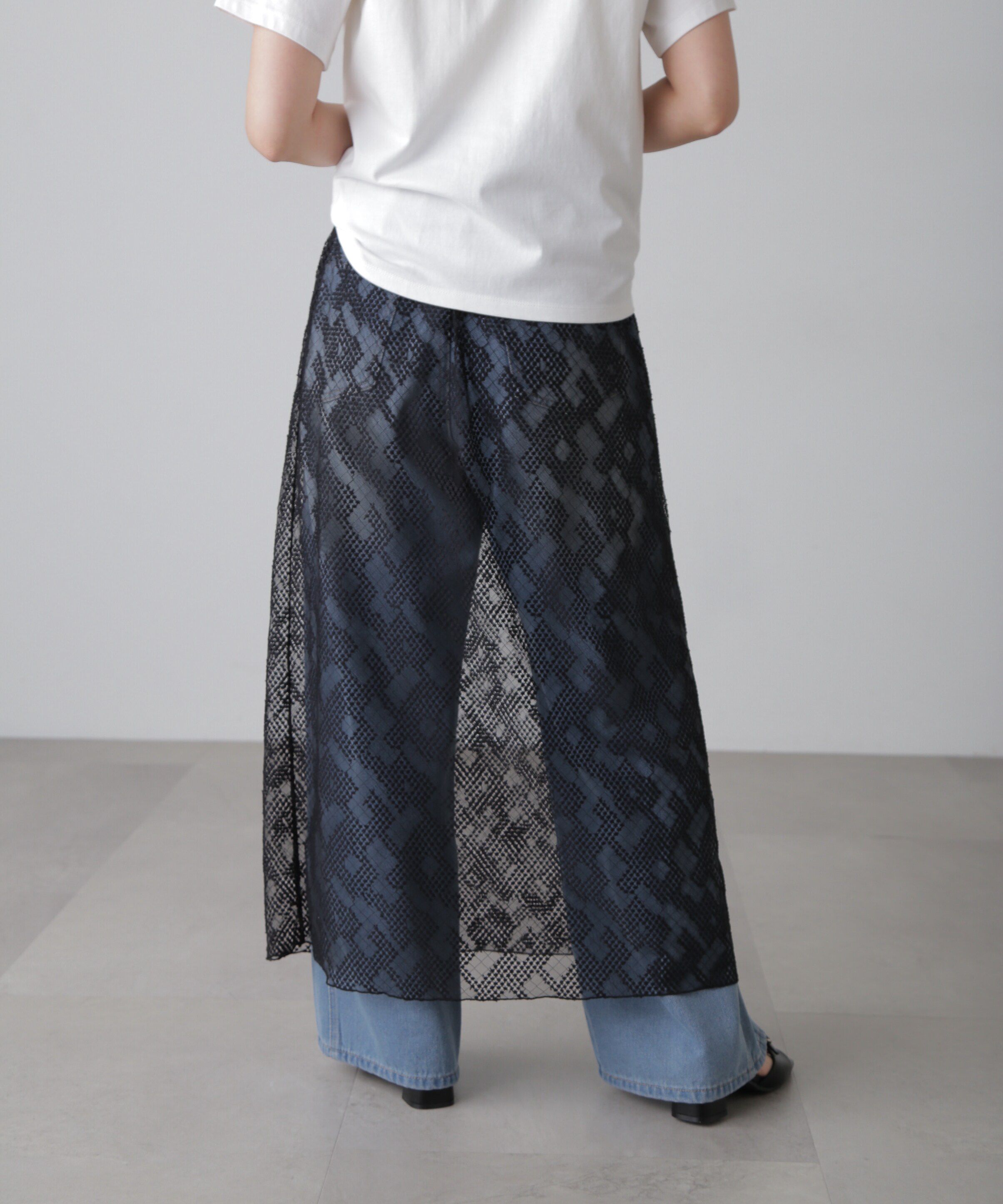  「チュールジャガードレイヤードスカート」|スカート|