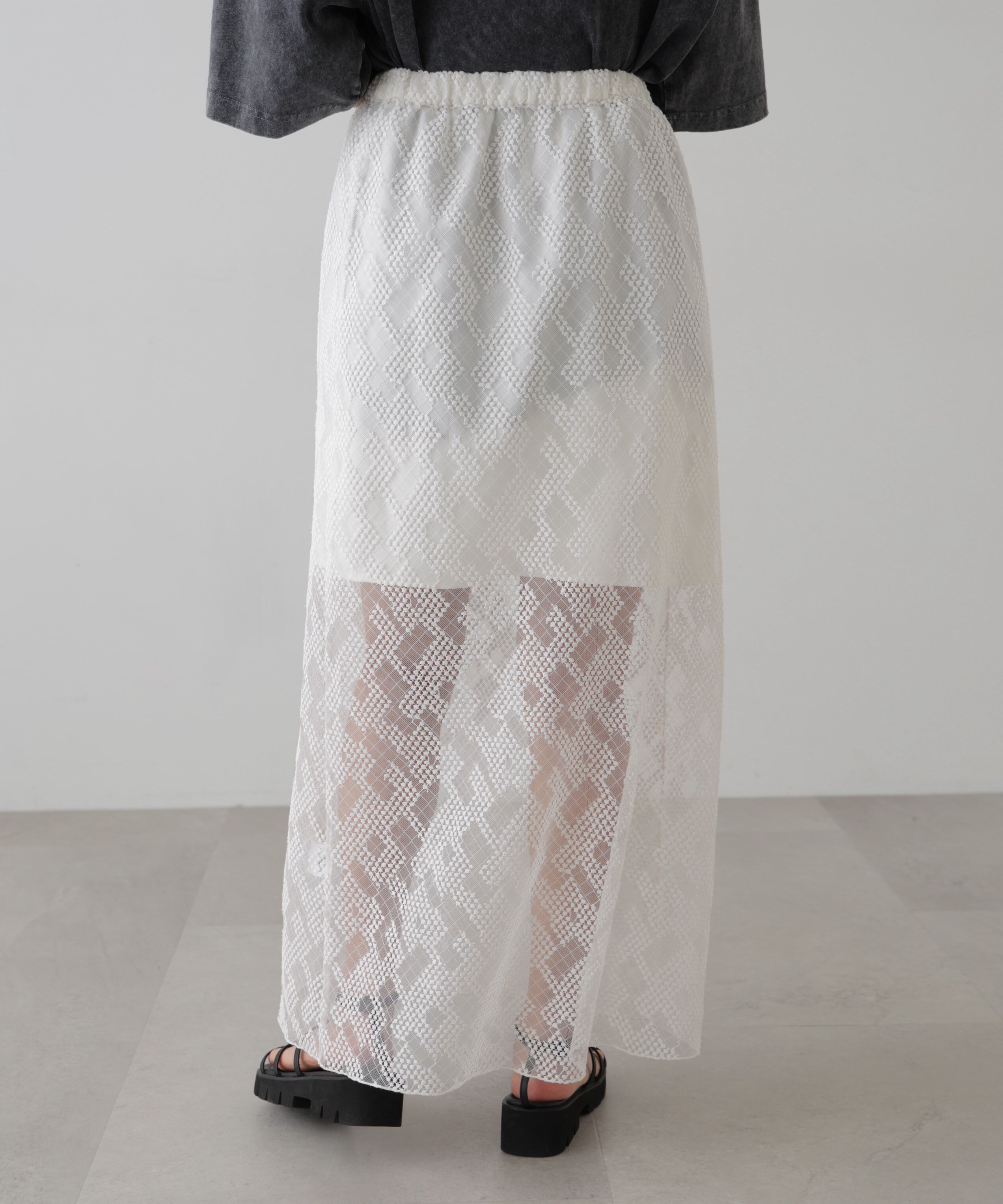  「チュールジャガードレイヤードスカート」|スカート|