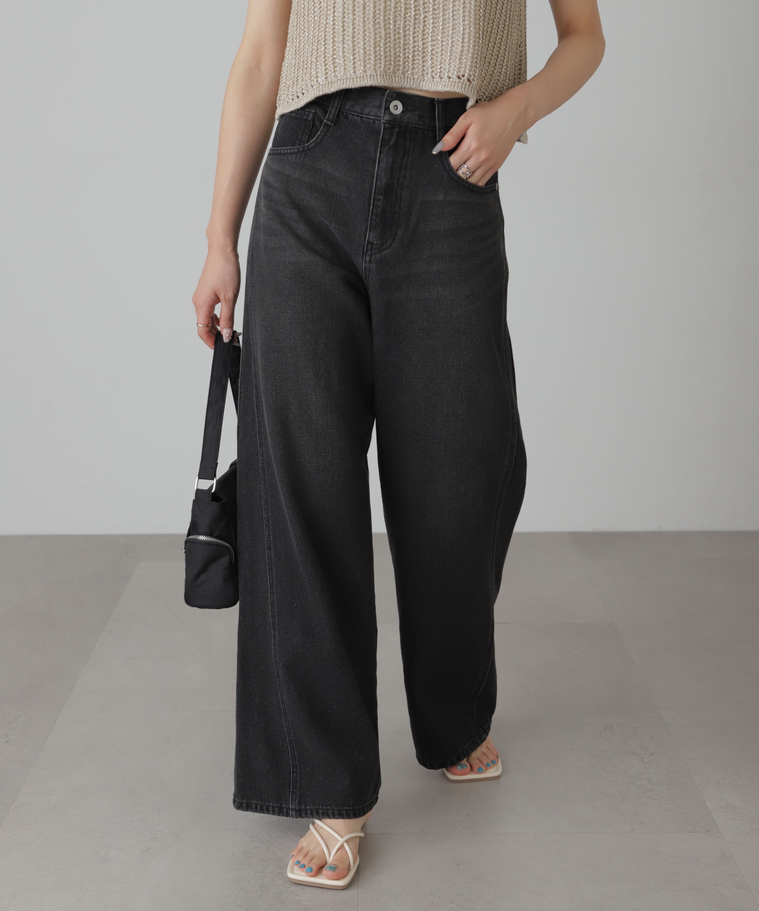  「[XS-Lサイズ展開]サイドパネルヴィンテージライクワイドデニム」|その他|