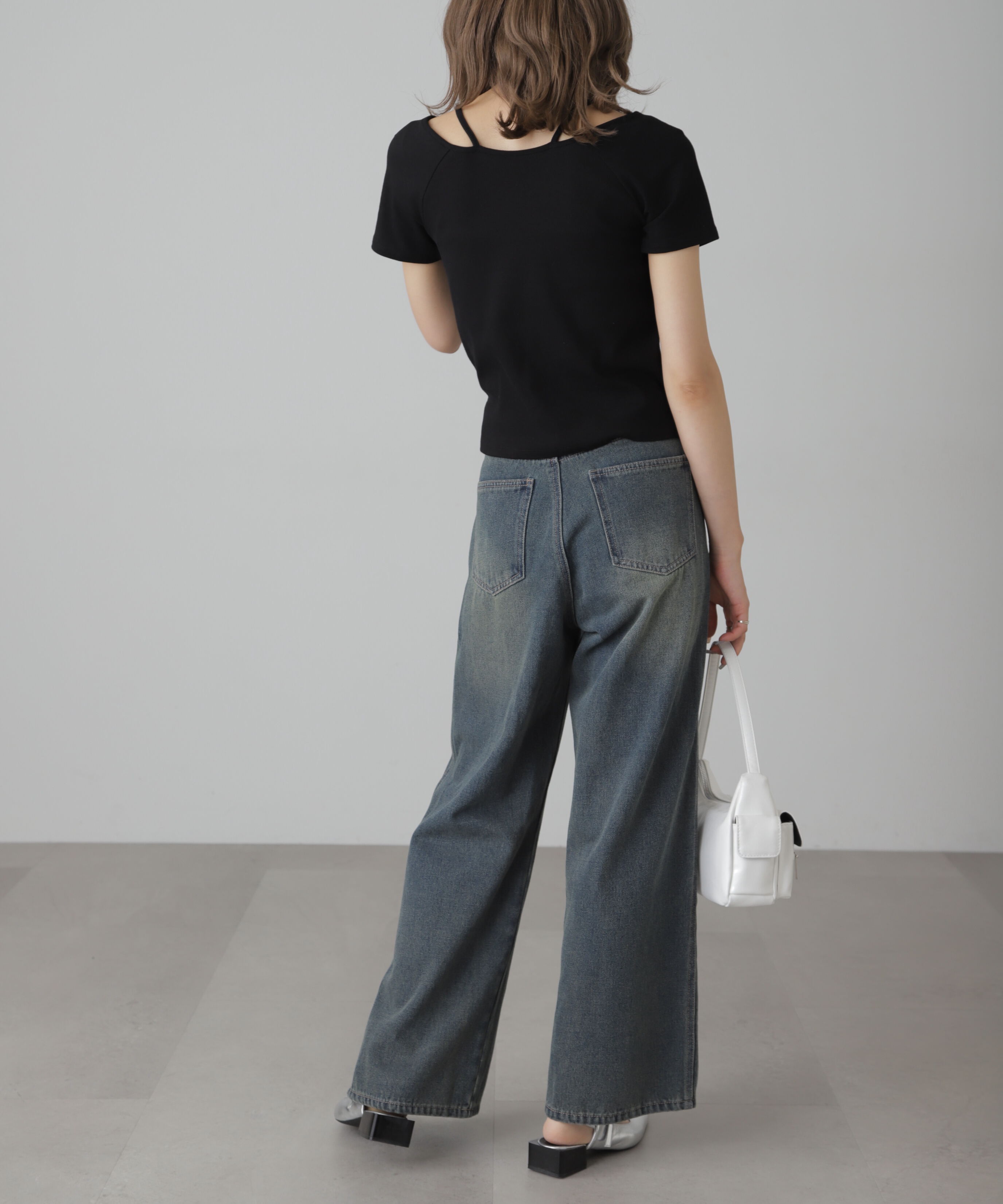  「[XS-Lサイズ展開]サイドパネルヴィンテージライクワイドデニム」|その他|