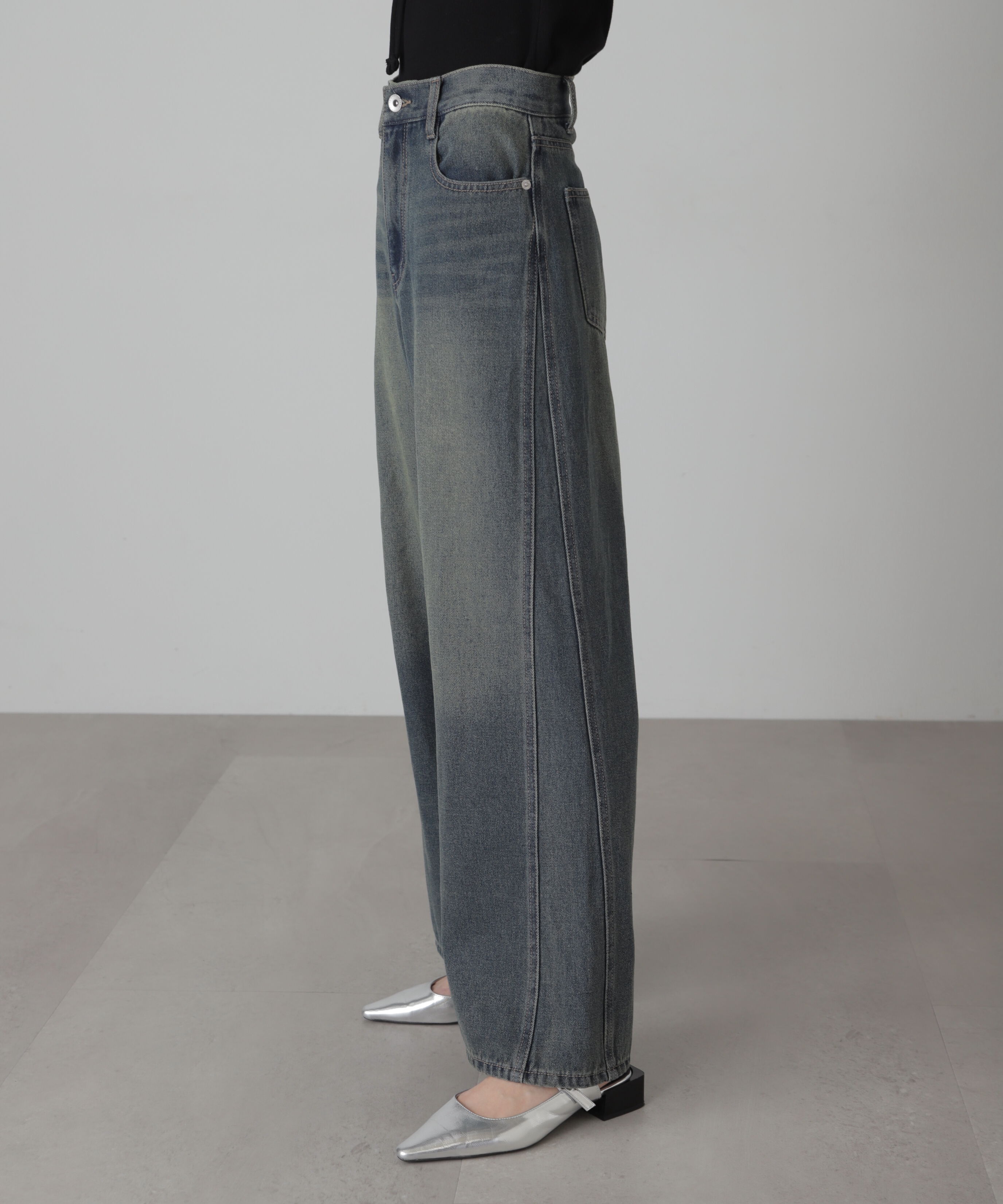  「[XS-Lサイズ展開]サイドパネルヴィンテージライクワイドデニム」|その他|