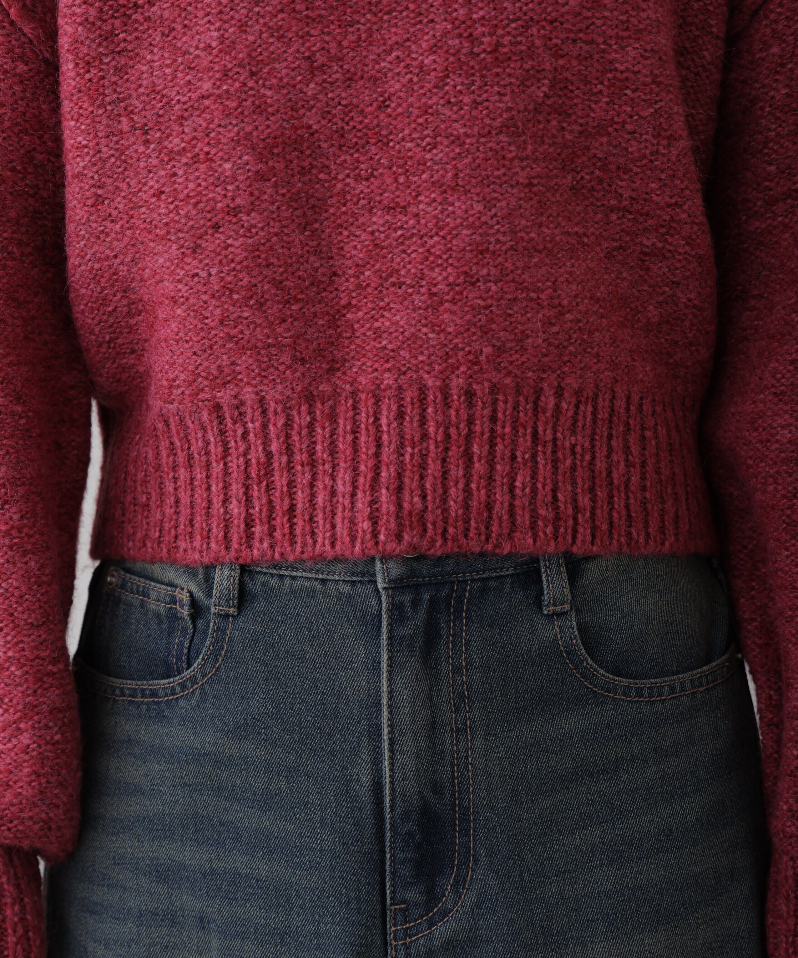  「バックリボンショート丈ニット」|ニット・セーター|