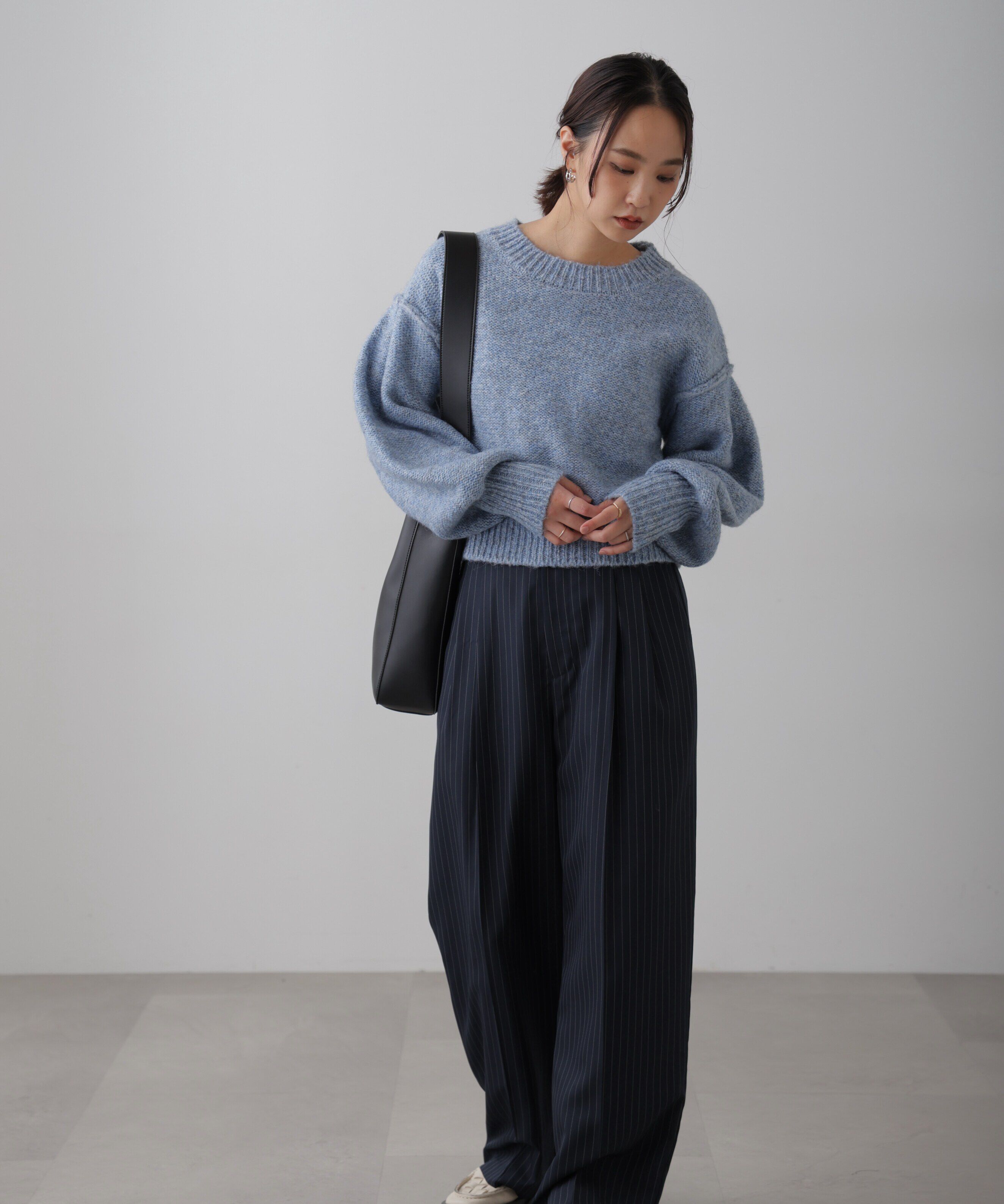  「バックリボンショート丈ニット」|ニット・セーター|