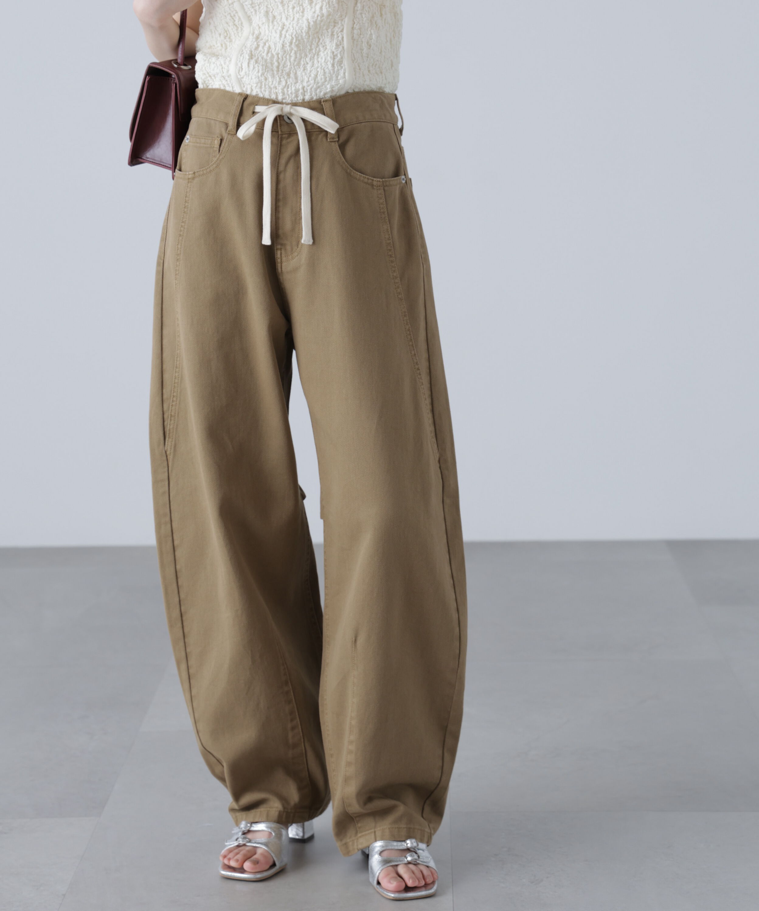  「ドロストバレルレッグデニムパンツ」|その他|