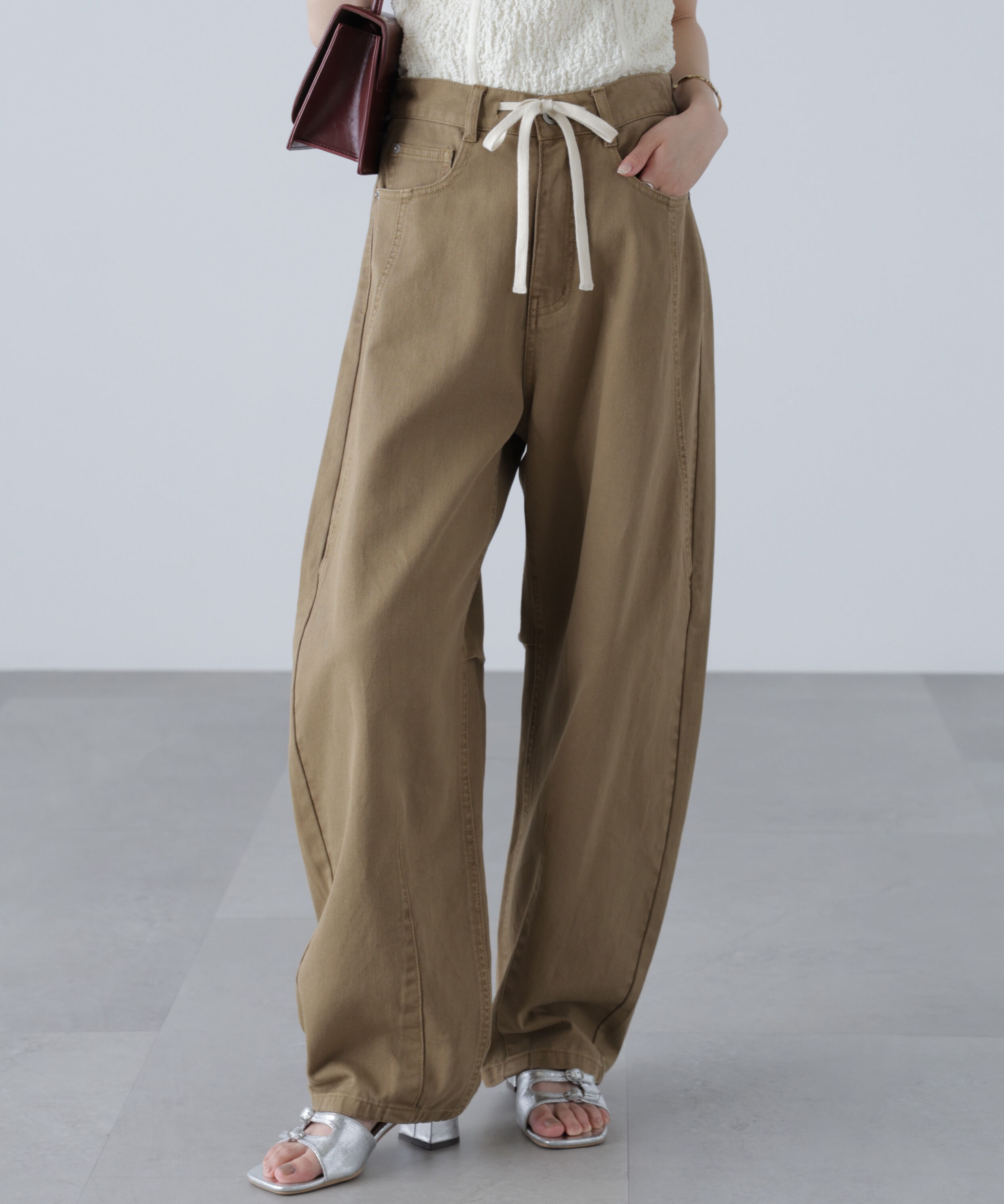  「ドロストバレルレッグデニムパンツ」|その他|