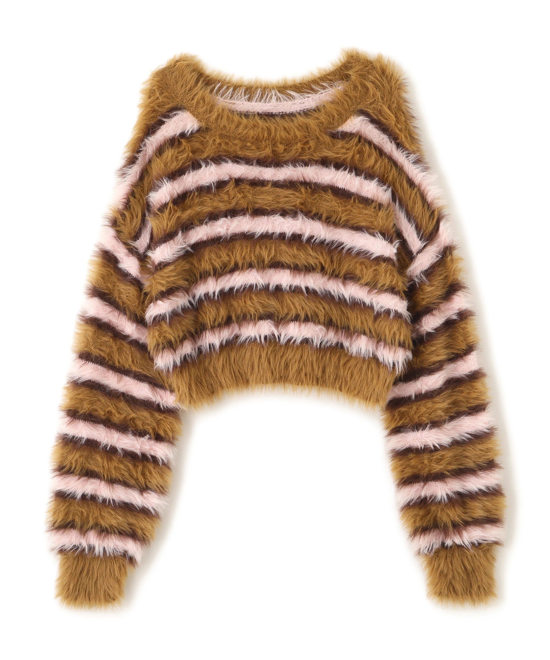  「シャギーボーダークロップドニット」|ニット・セーター|