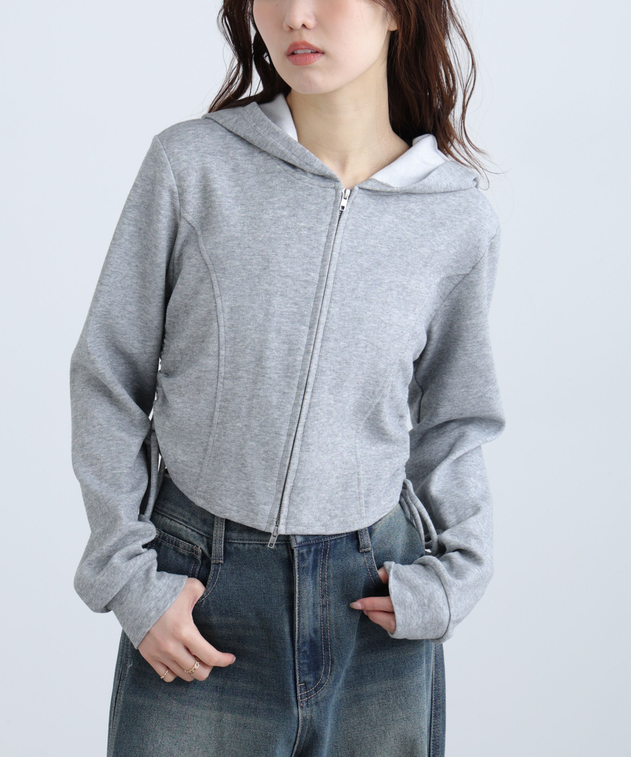  「サイドドロストコンパクトパーカー」|Tシャツ・カットソー|