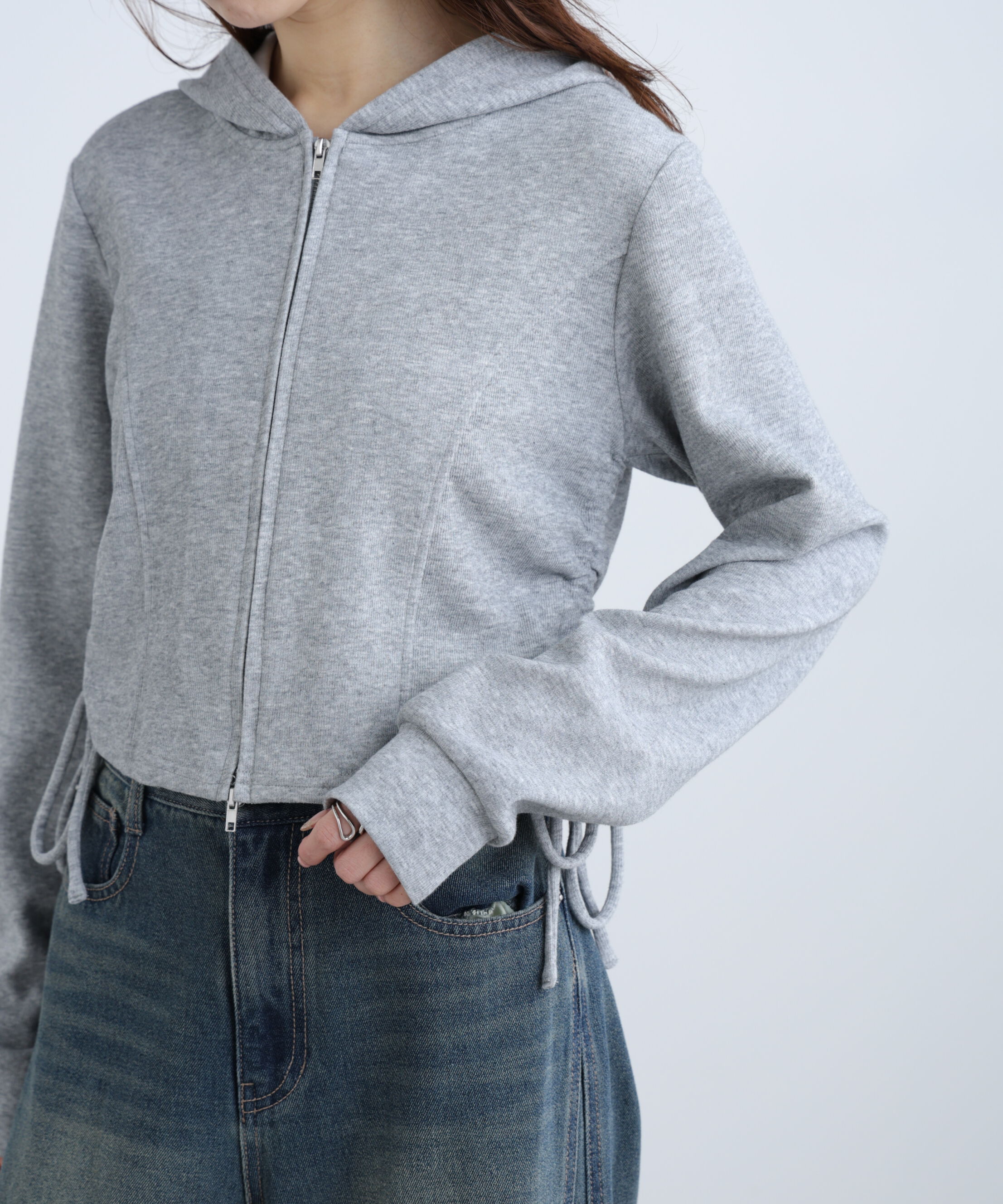  「サイドドロストコンパクトパーカー」|Tシャツ・カットソー|