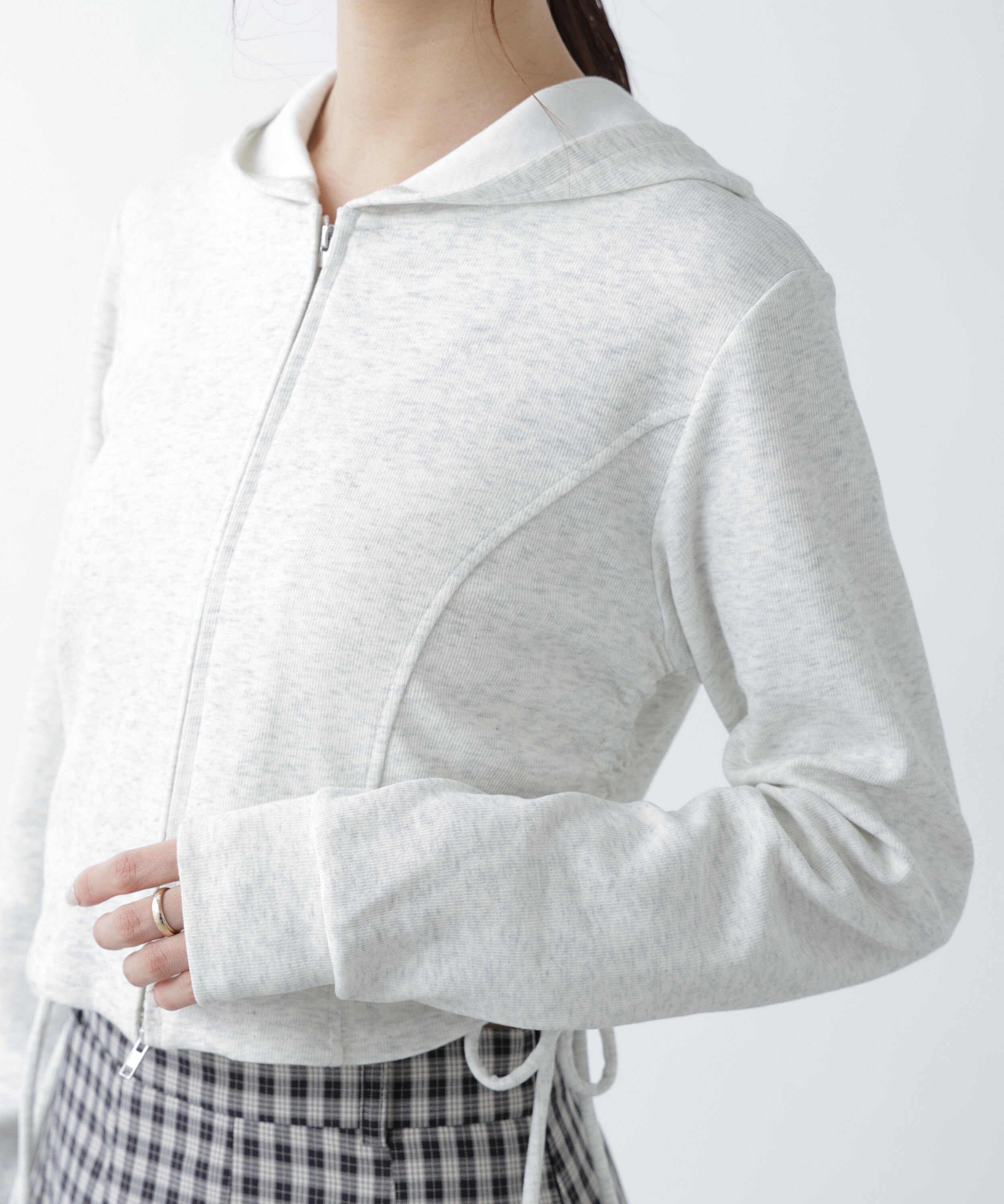  「サイドドロストコンパクトパーカー」|Tシャツ・カットソー|