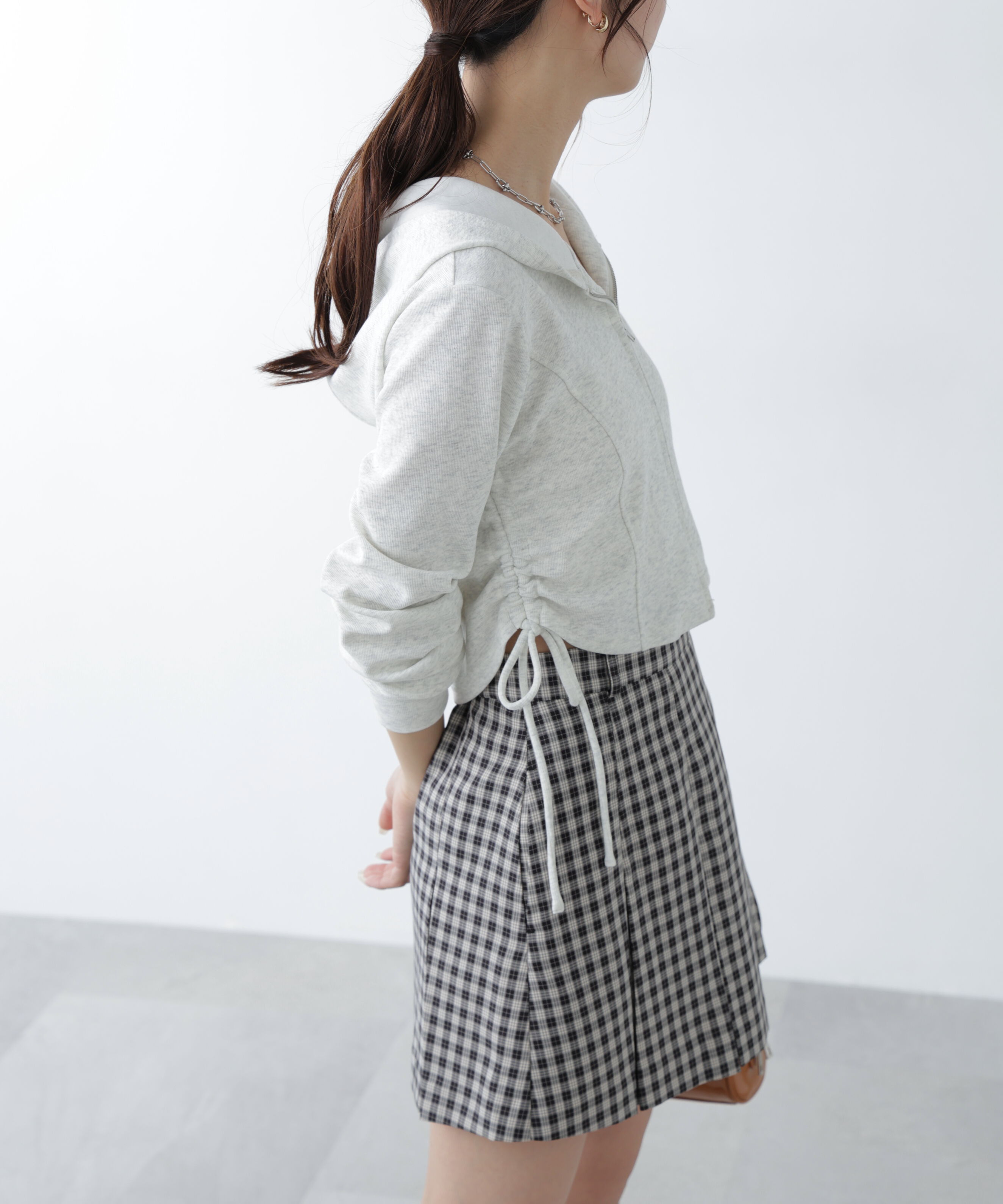  「サイドドロストコンパクトパーカー」|Tシャツ・カットソー|