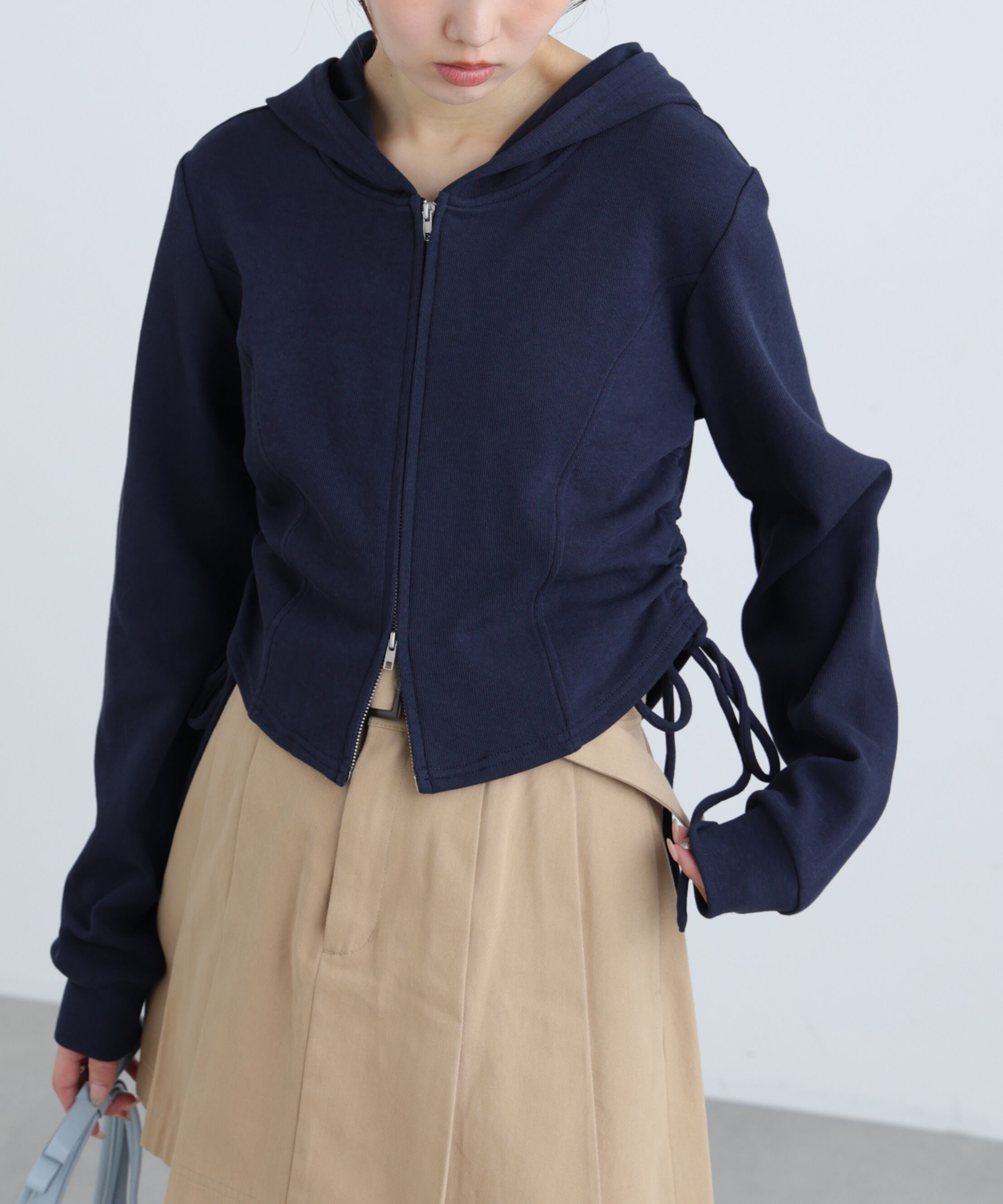  「サイドドロストコンパクトパーカー」|Tシャツ・カットソー|