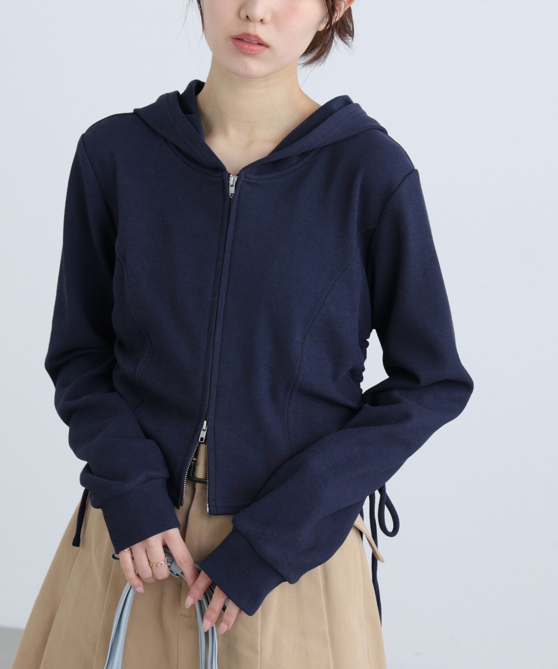  「サイドドロストコンパクトパーカー」|Tシャツ・カットソー|