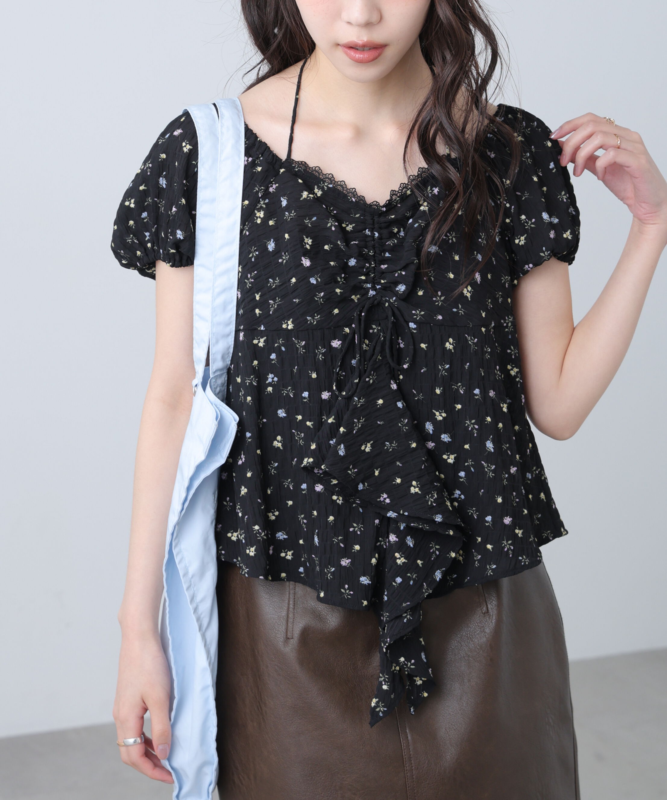  「フラワー2wayラッフルブラウス」|シャツ・ブラウス|