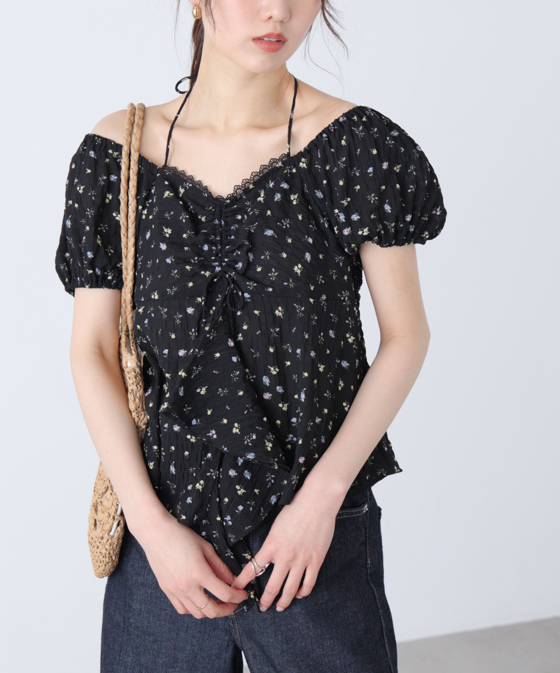  「フラワー2wayラッフルブラウス」|シャツ・ブラウス|