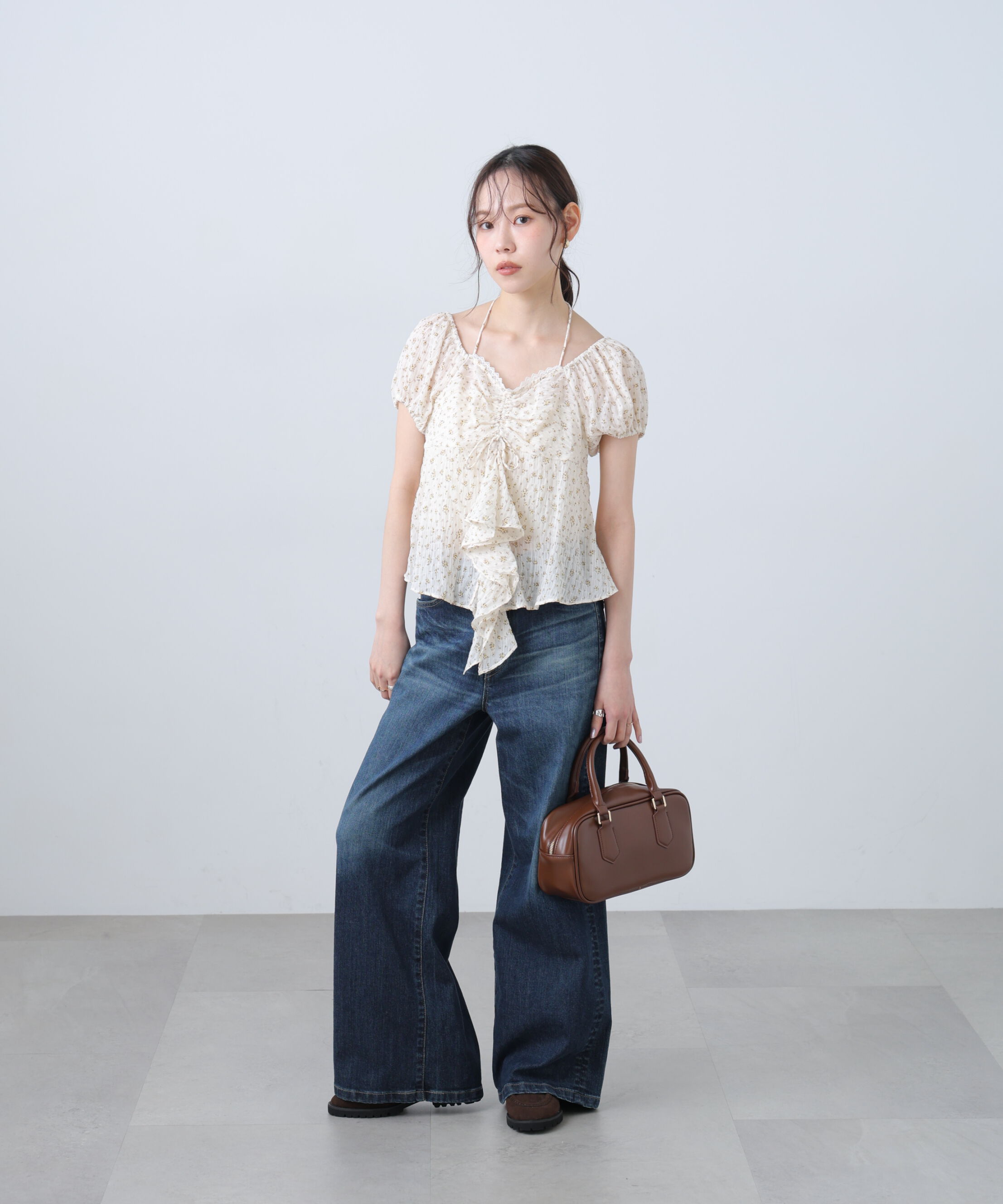  「フラワー2wayラッフルブラウス」|シャツ・ブラウス|