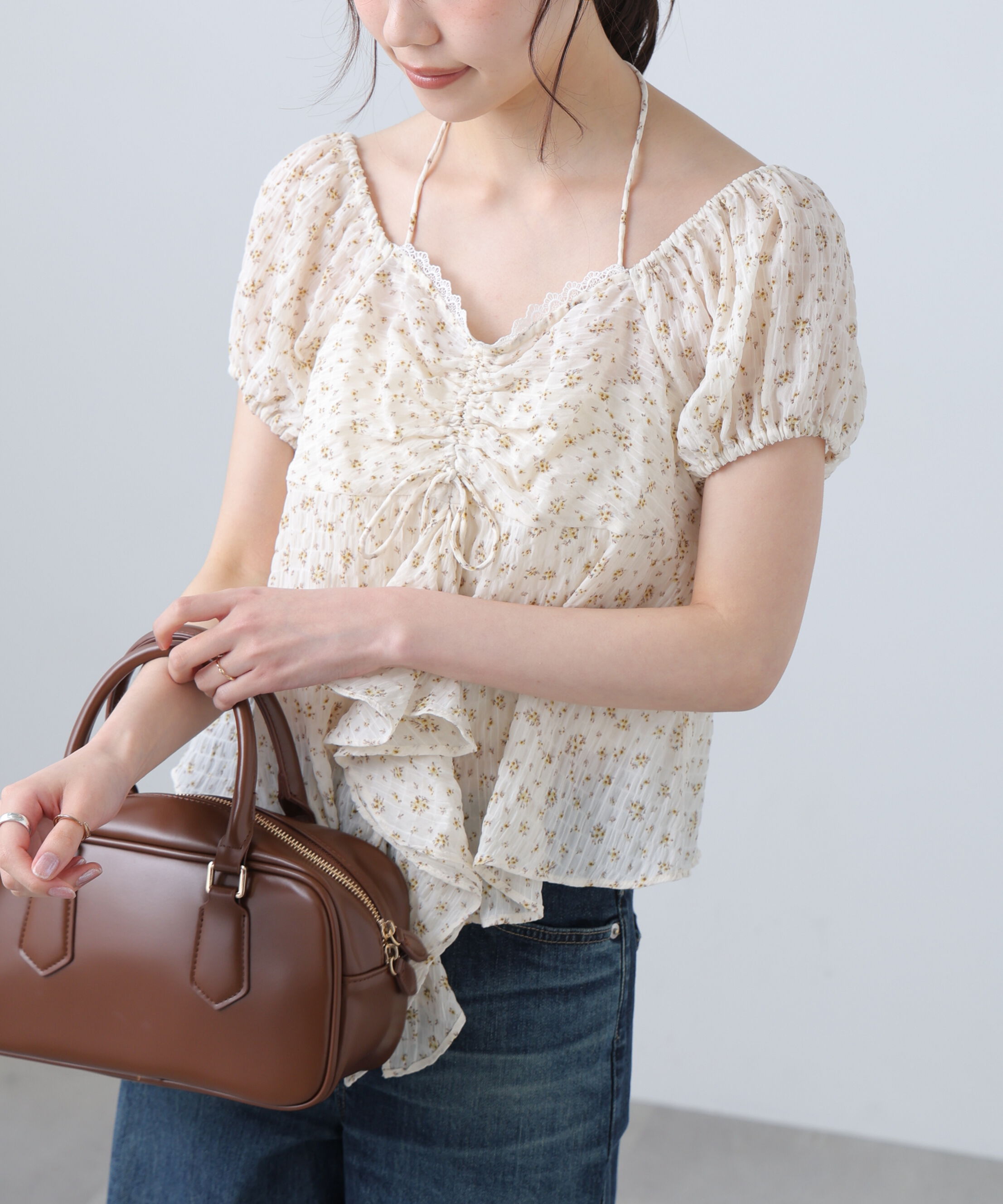  「フラワー2wayラッフルブラウス」|シャツ・ブラウス|