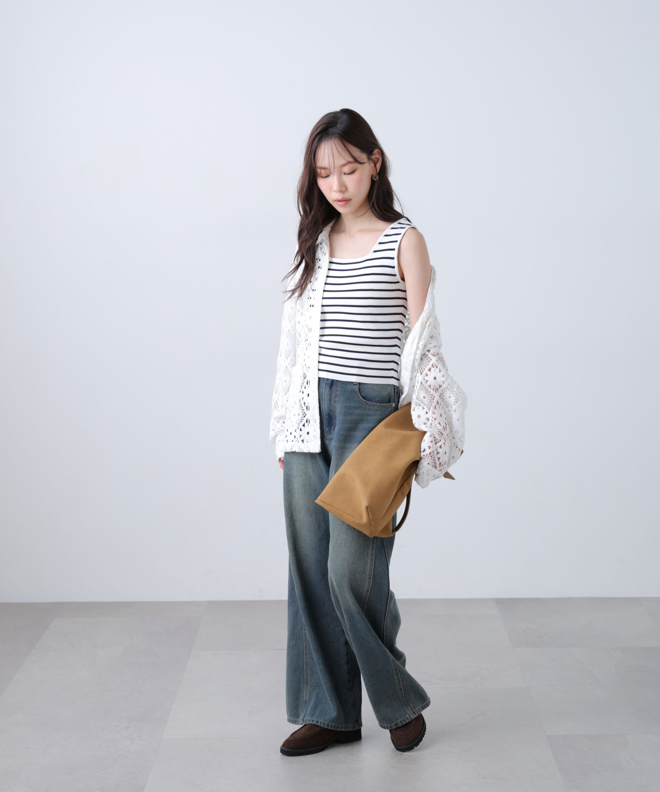  「総針スクエアネックタンクニット」|ニット・セーター|