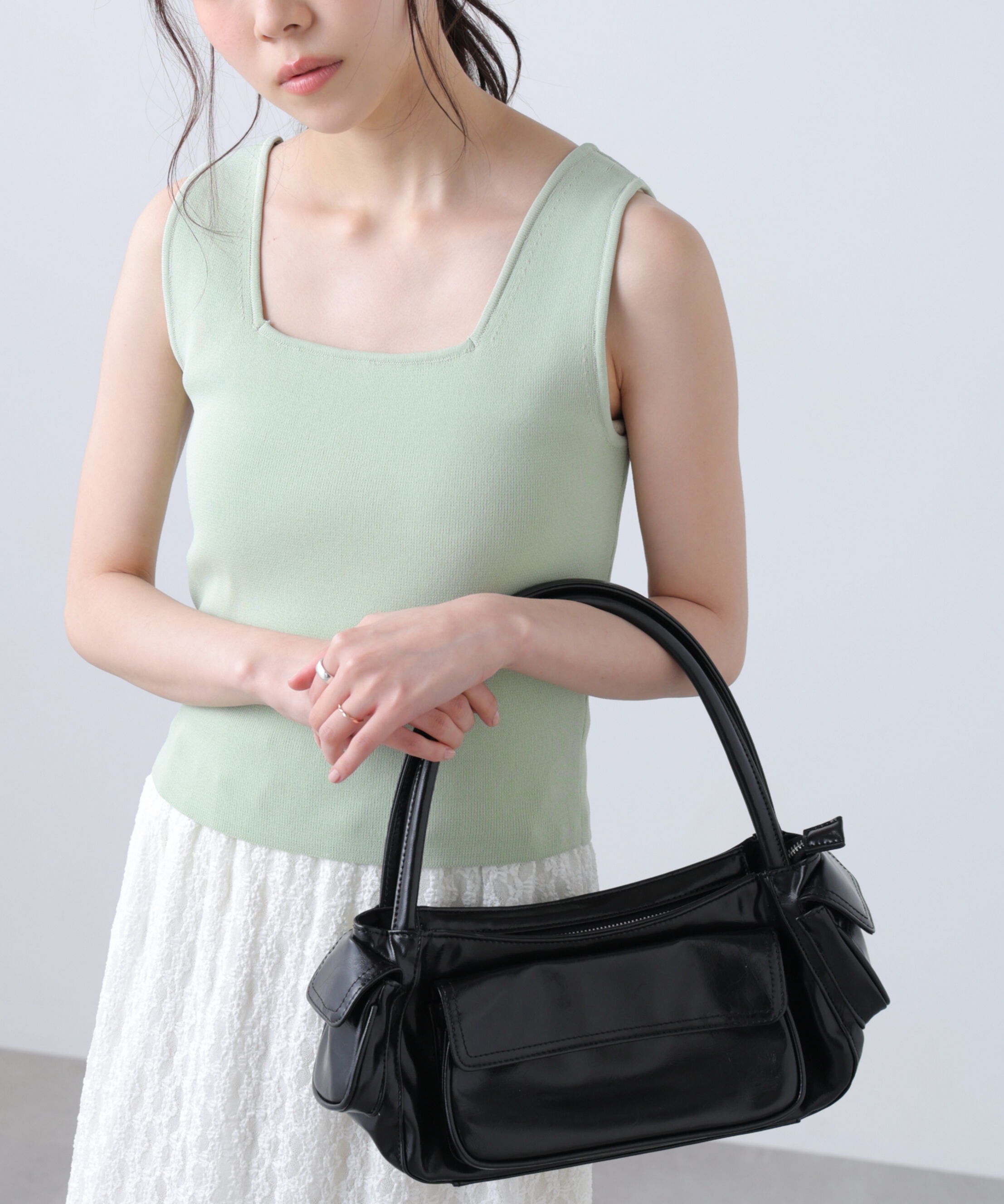  「総針スクエアネックタンクニット」|ニット・セーター|