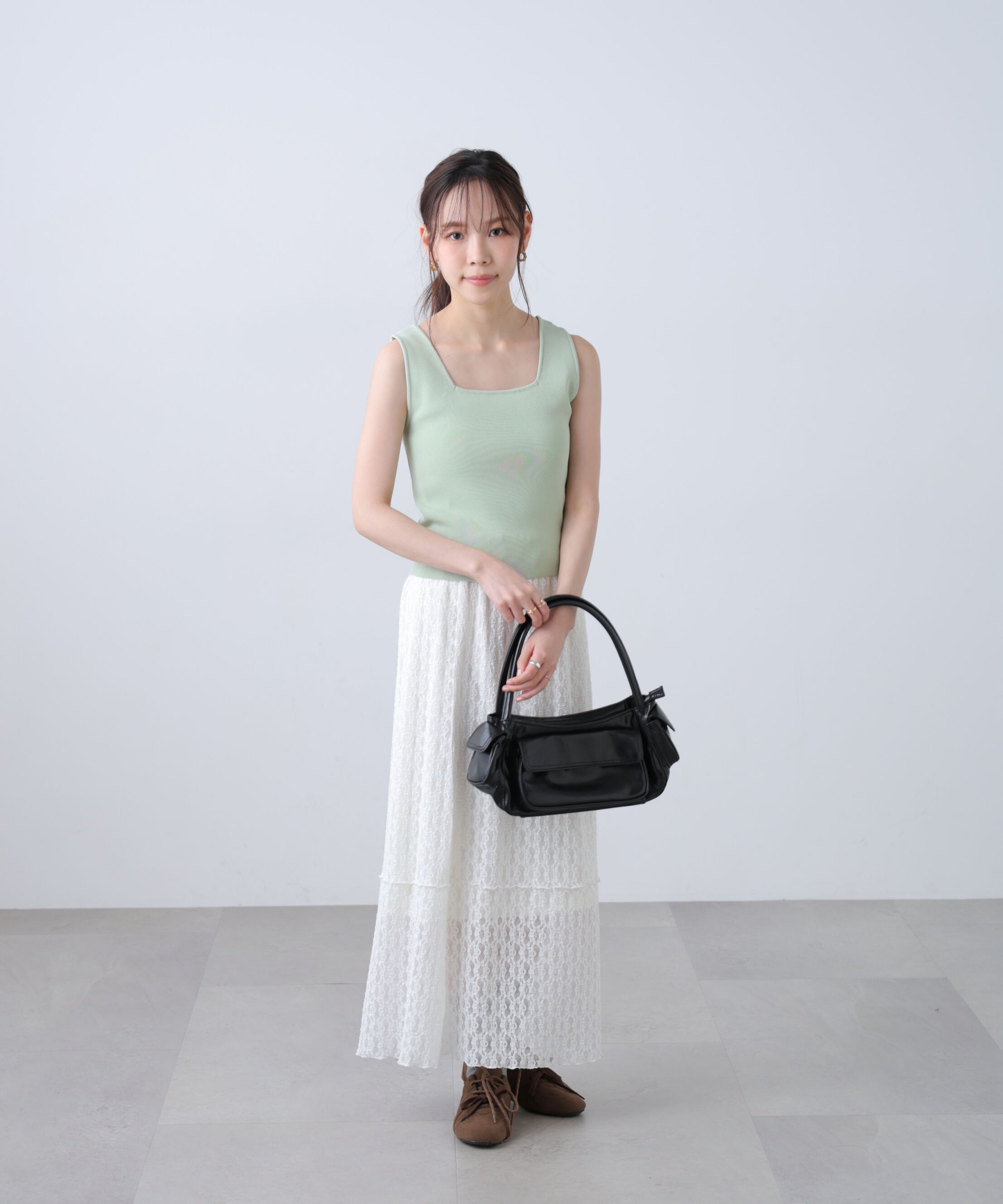  「総針スクエアネックタンクニット」|ニット・セーター|