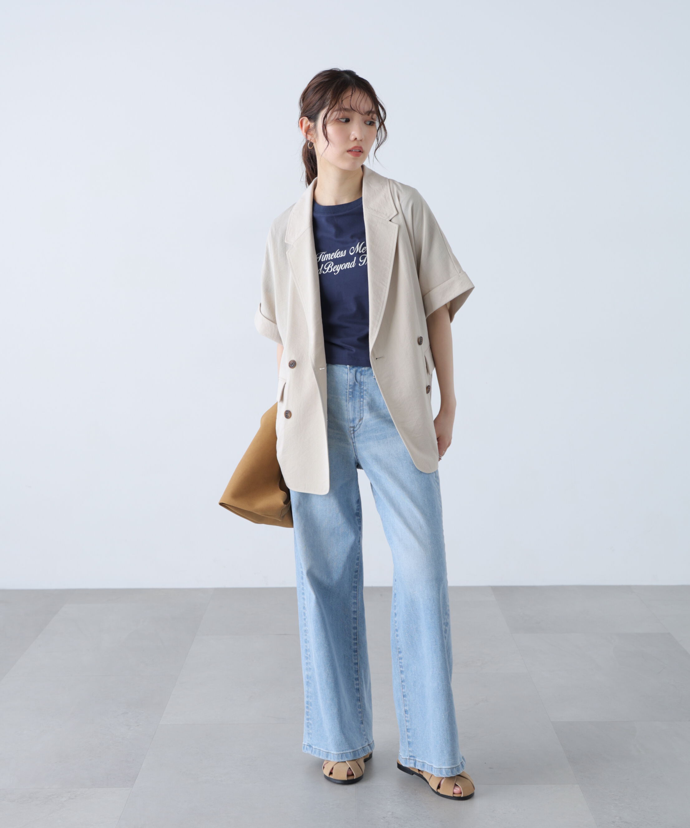  「麻調合繊ハーフスリーブジャケット」|その他|