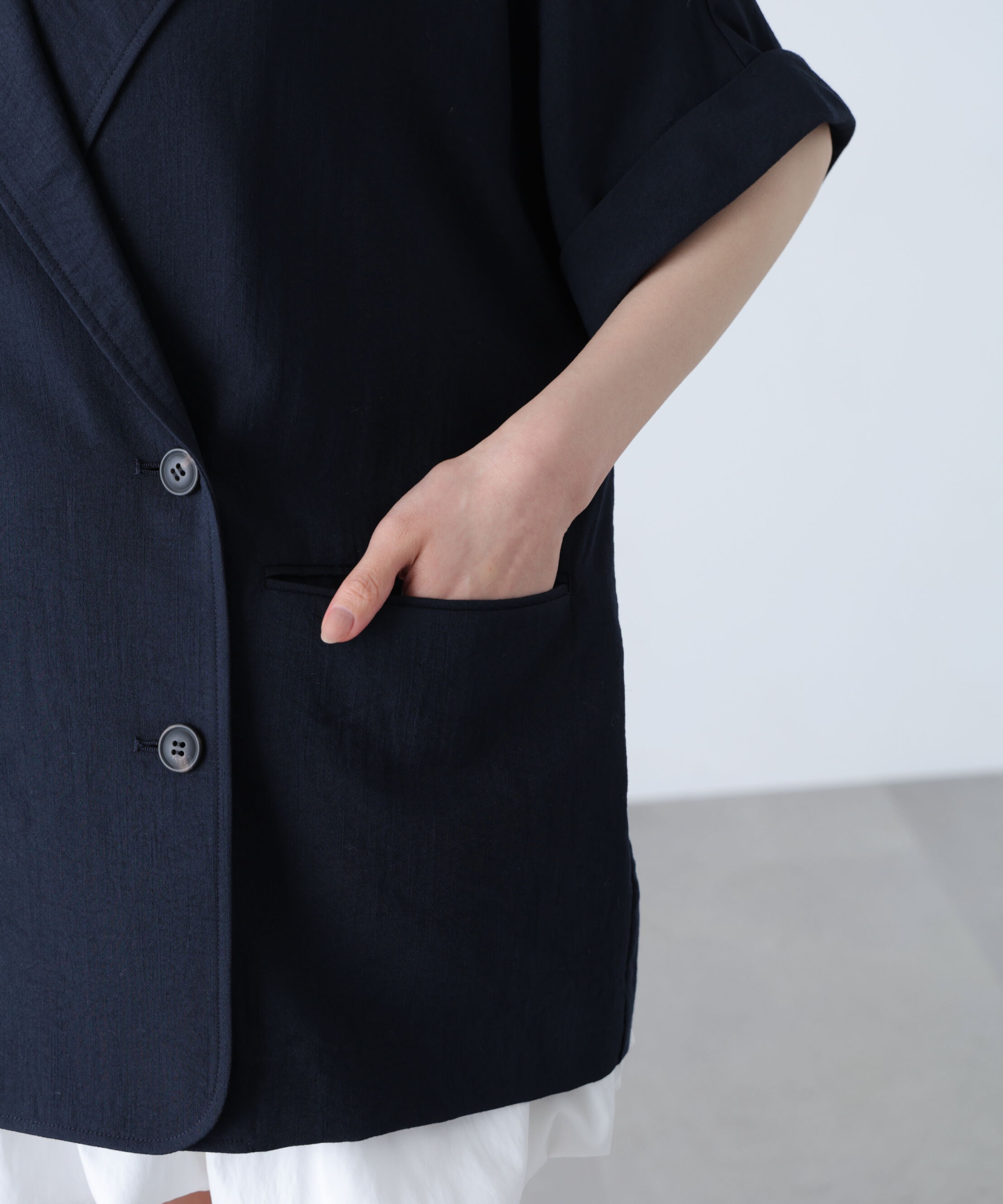  「麻調合繊ハーフスリーブジャケット」|その他|