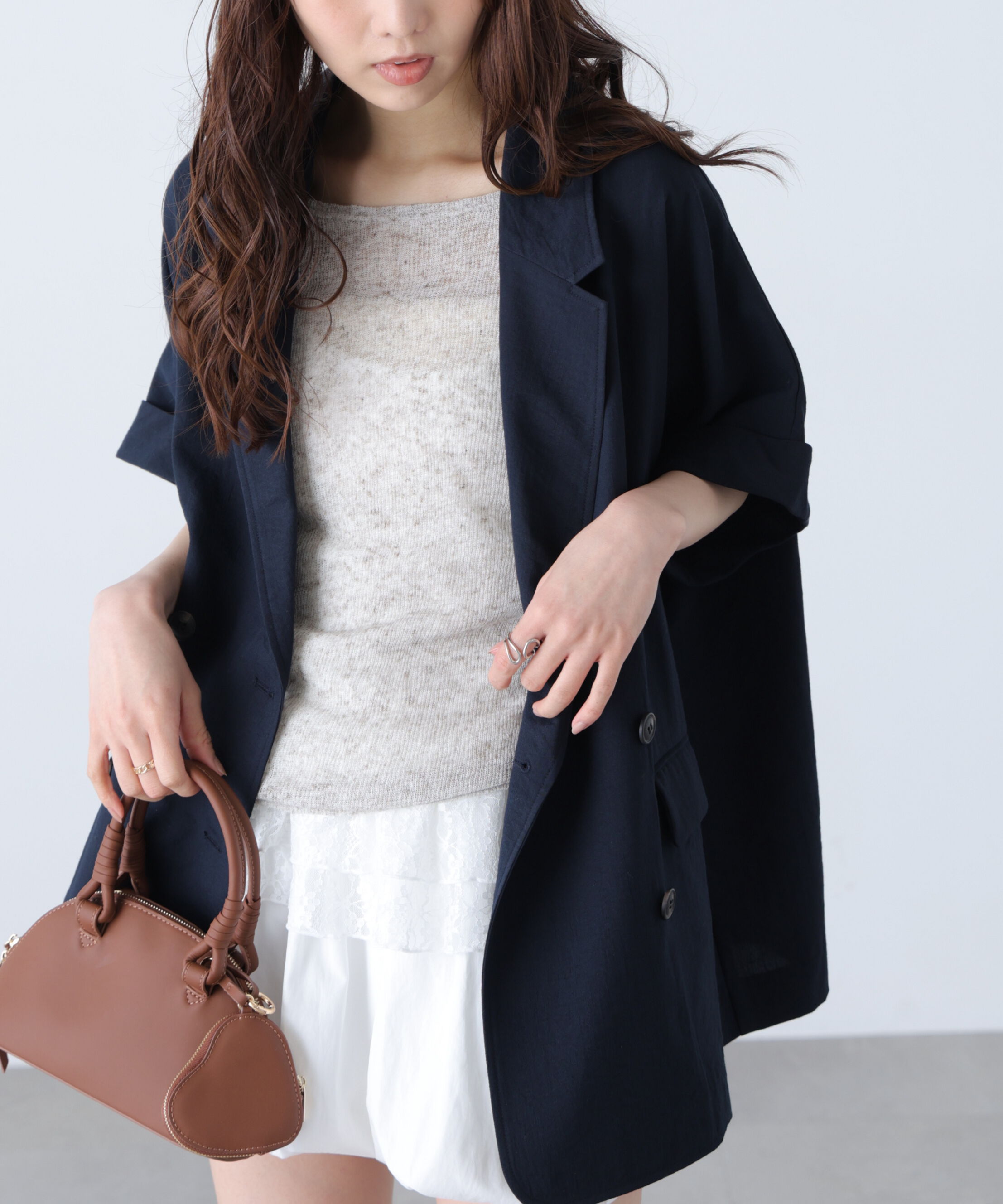  「麻調合繊ハーフスリーブジャケット」|その他|