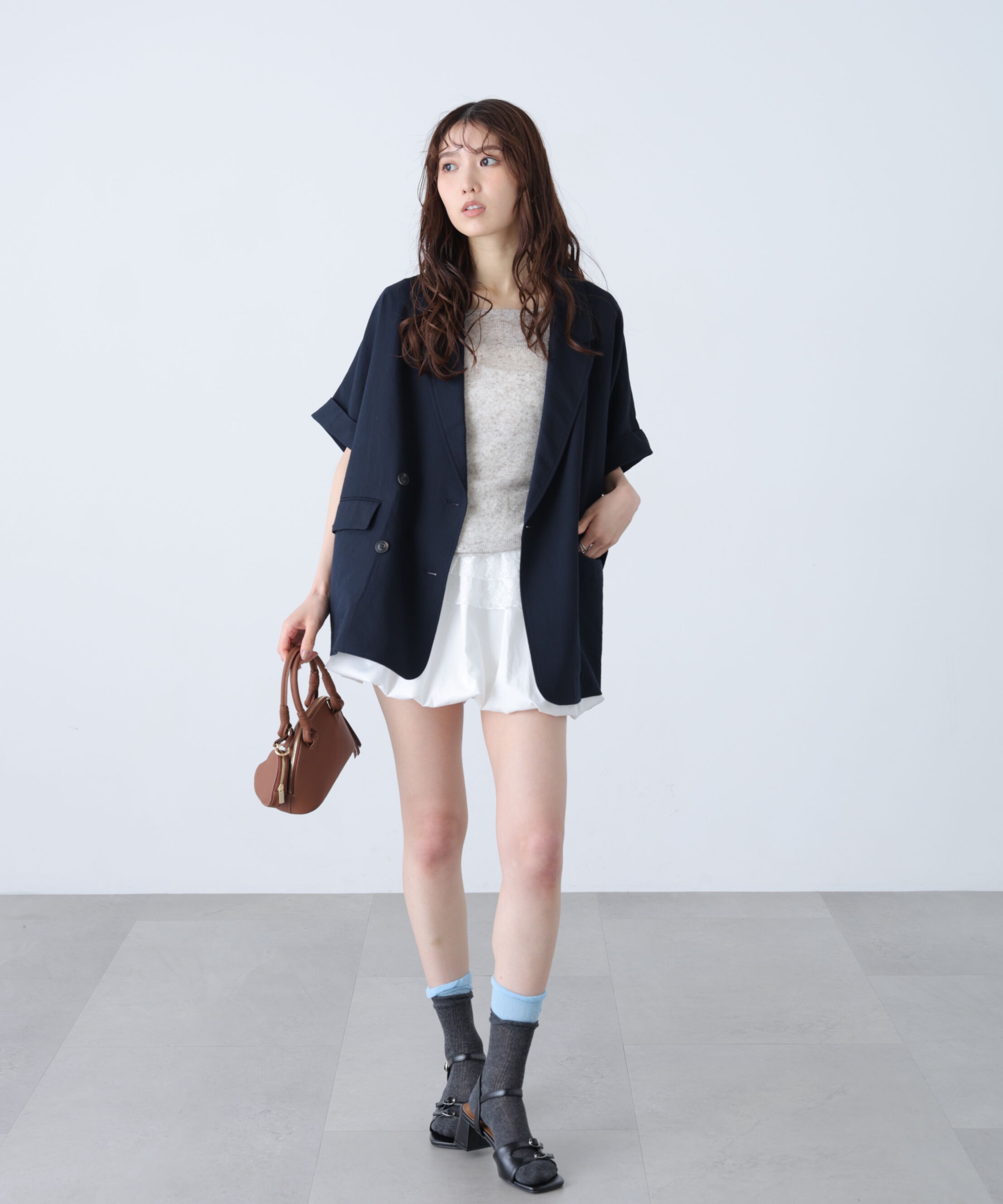  「麻調合繊ハーフスリーブジャケット」|その他|