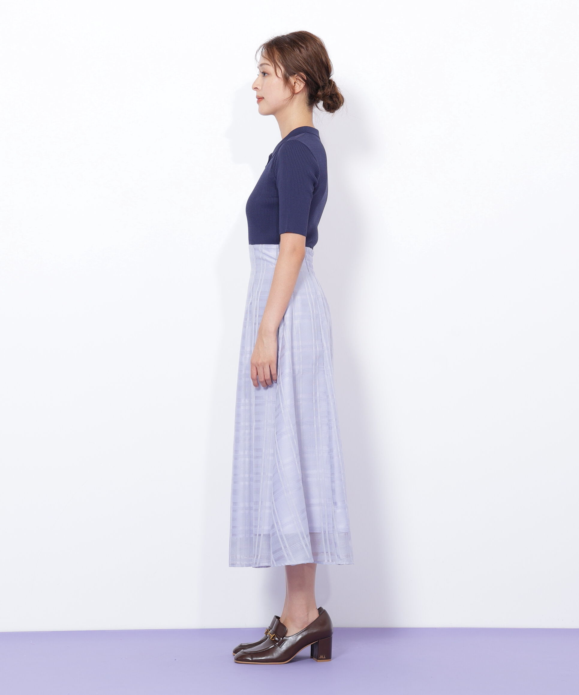  「ポロ衿ドッキングワンピース」|ワンピース|