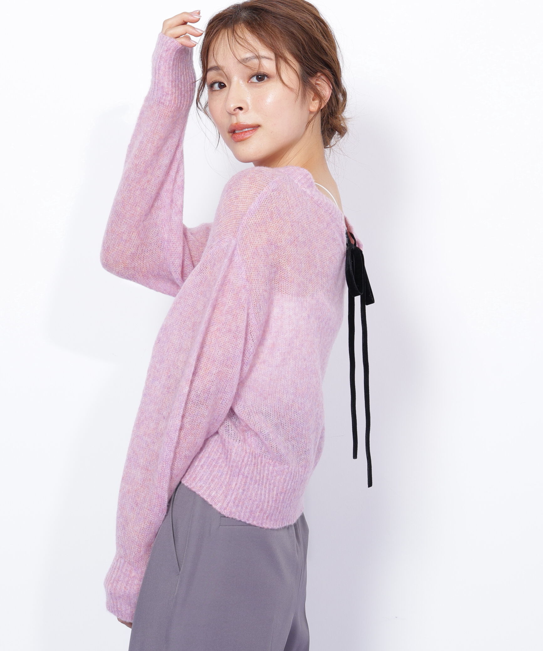  「シアーリボンニット」|ニット・セーター|