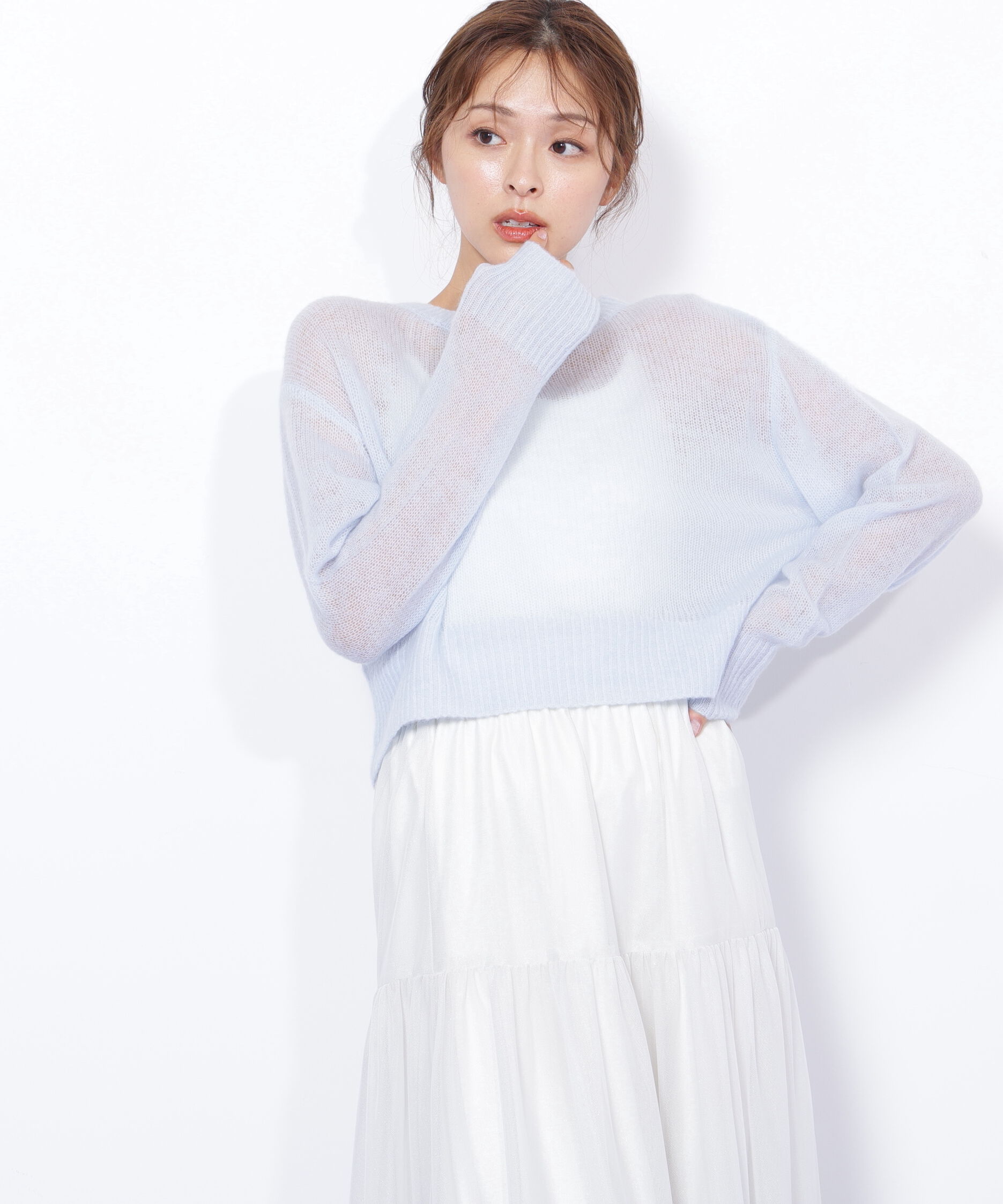  「シアーリボンニット」|ニット・セーター|