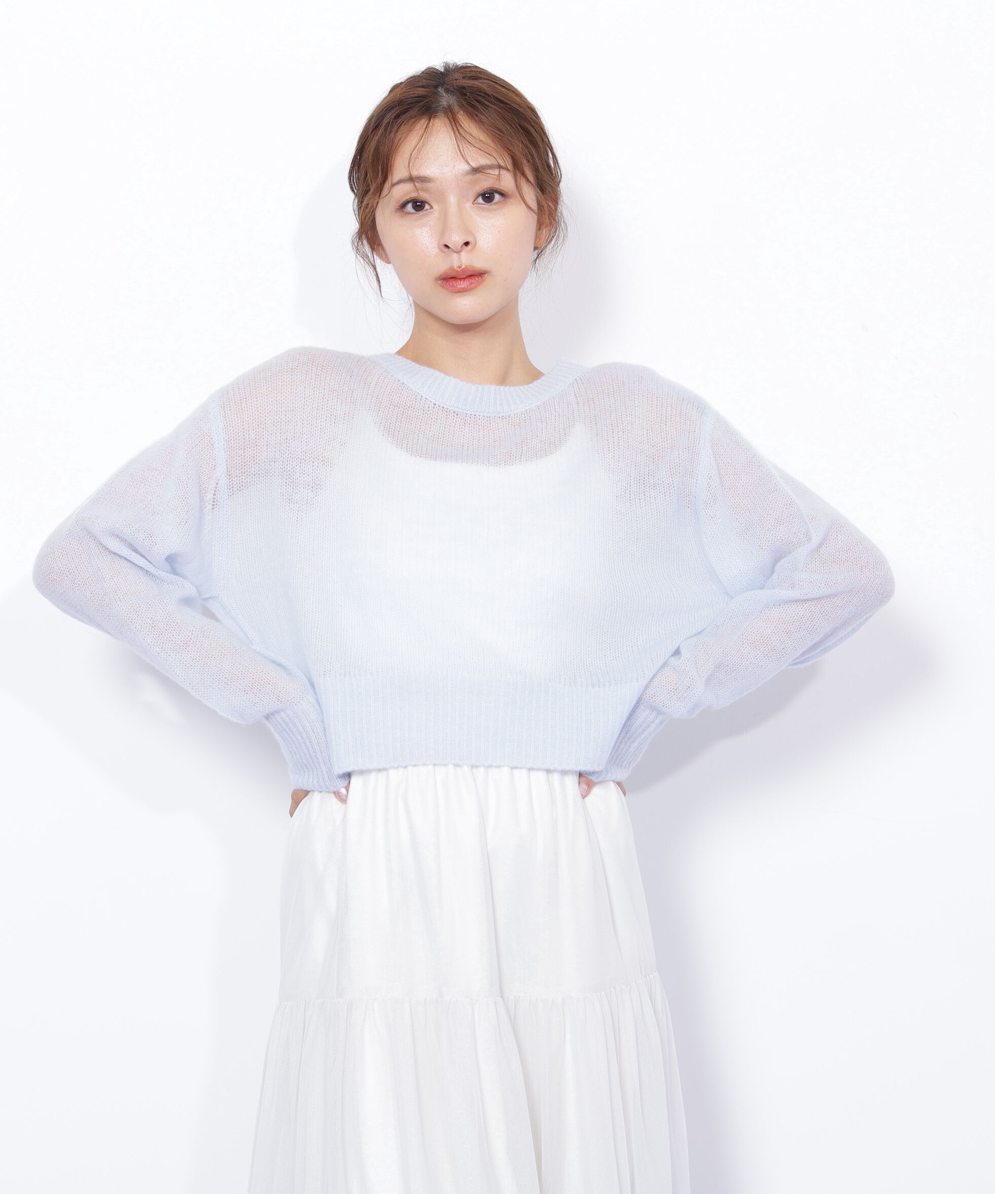  「シアーリボンニット」|ニット・セーター|