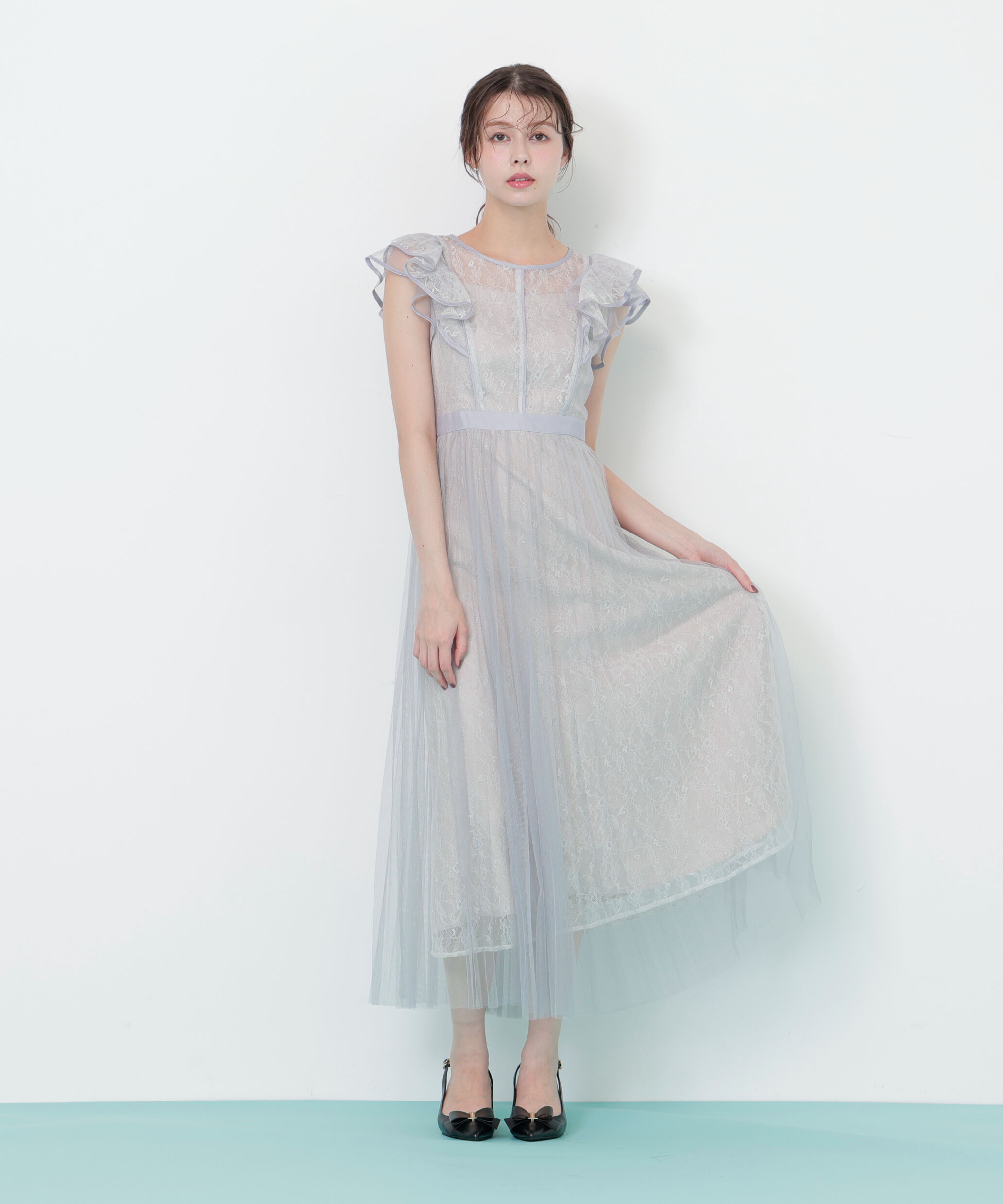  「配色パイピングレースワンピース」|ワンピース|