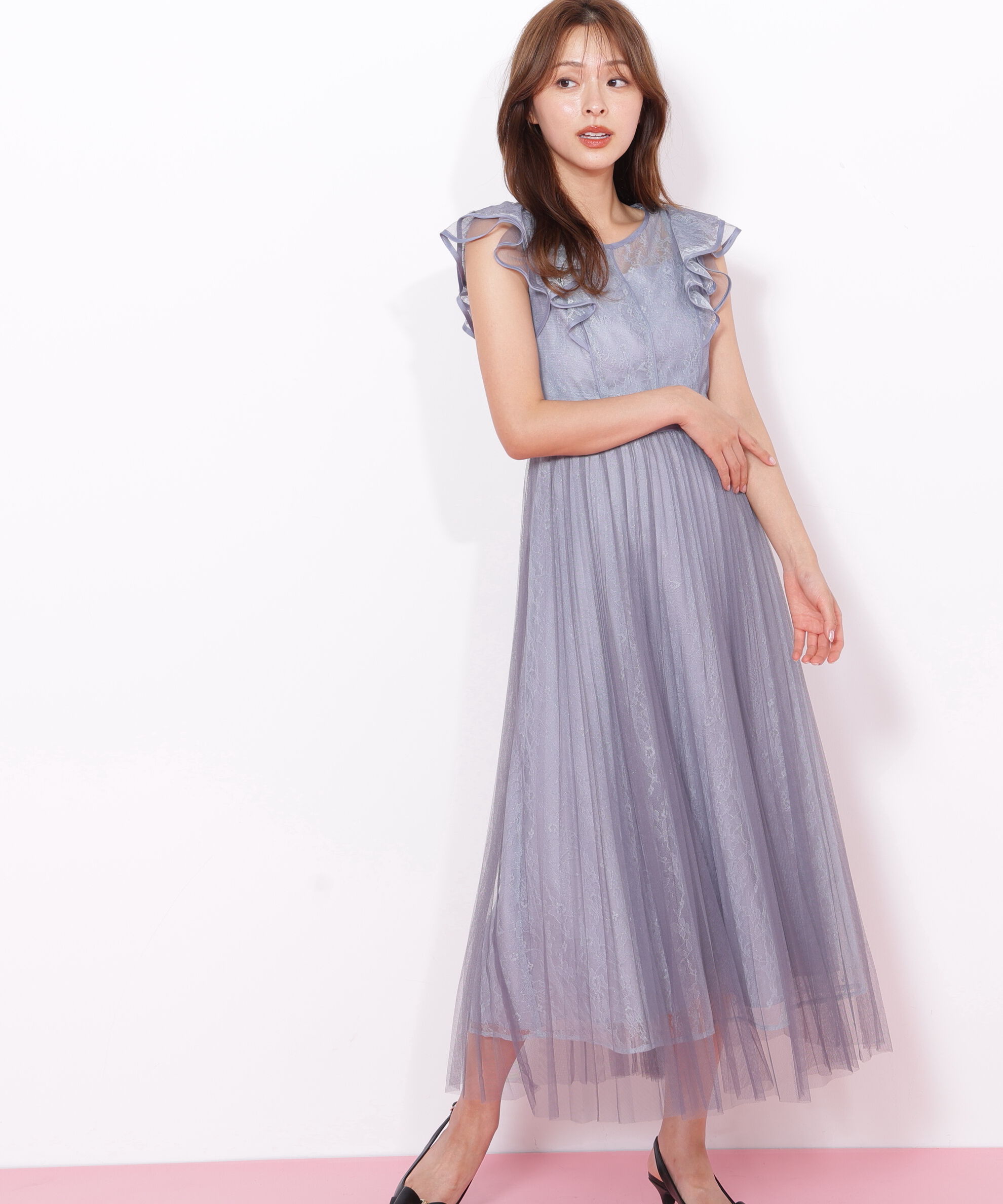  「配色パイピングレースワンピース」|ワンピース|