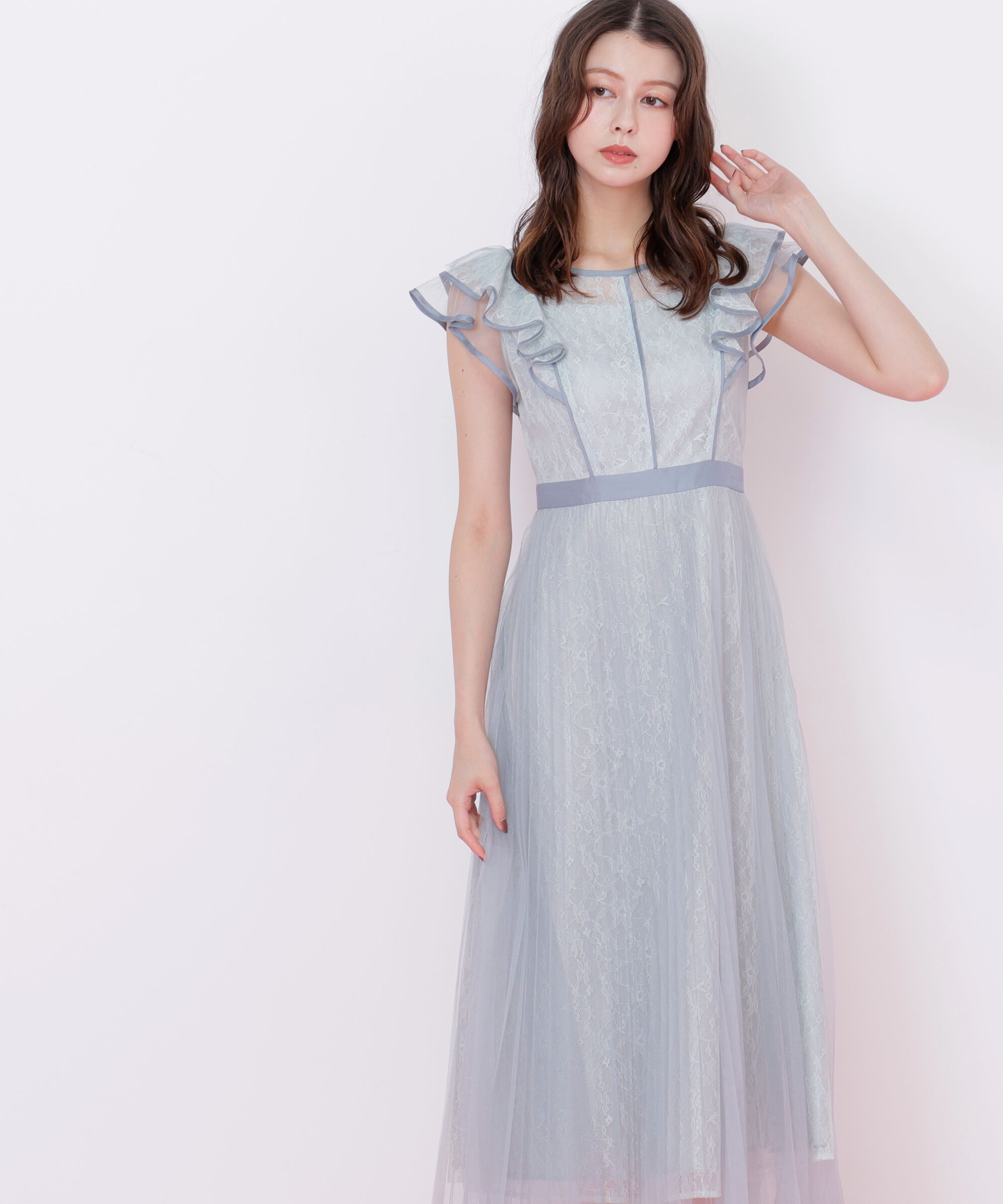  「配色パイピングレースワンピース」|ワンピース|